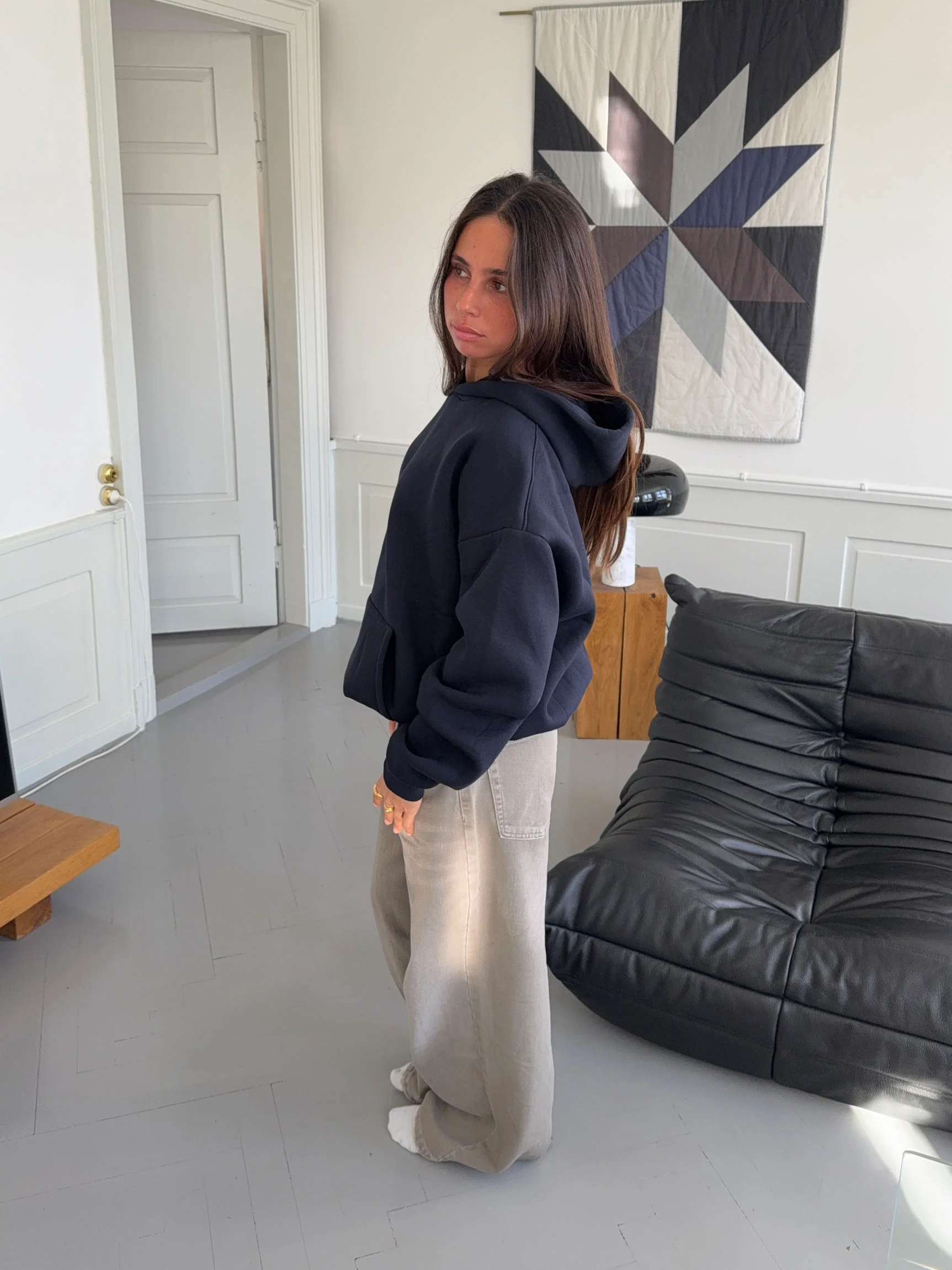"Urban Civic" oversized hoodie - Navy - Image 9