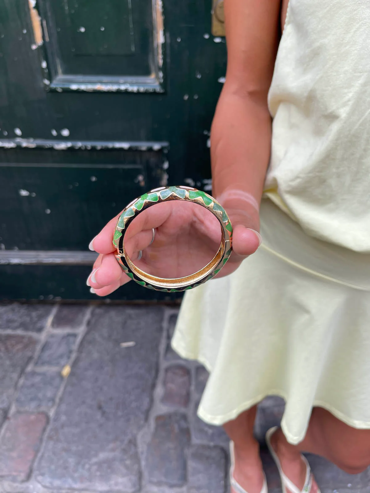 Arna armbånd med mønster - Grøn/guld - Image 5