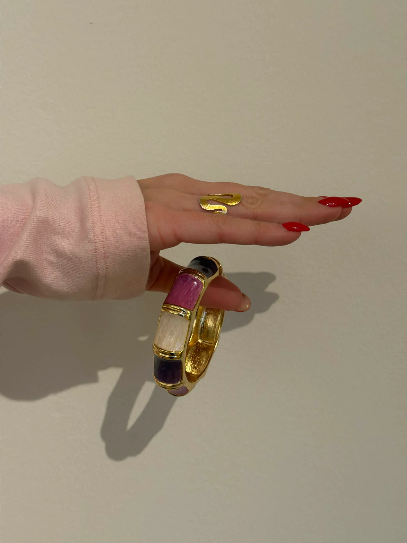 Ebony armbånd med striber - Lilla/rosa/hvid - Image 8