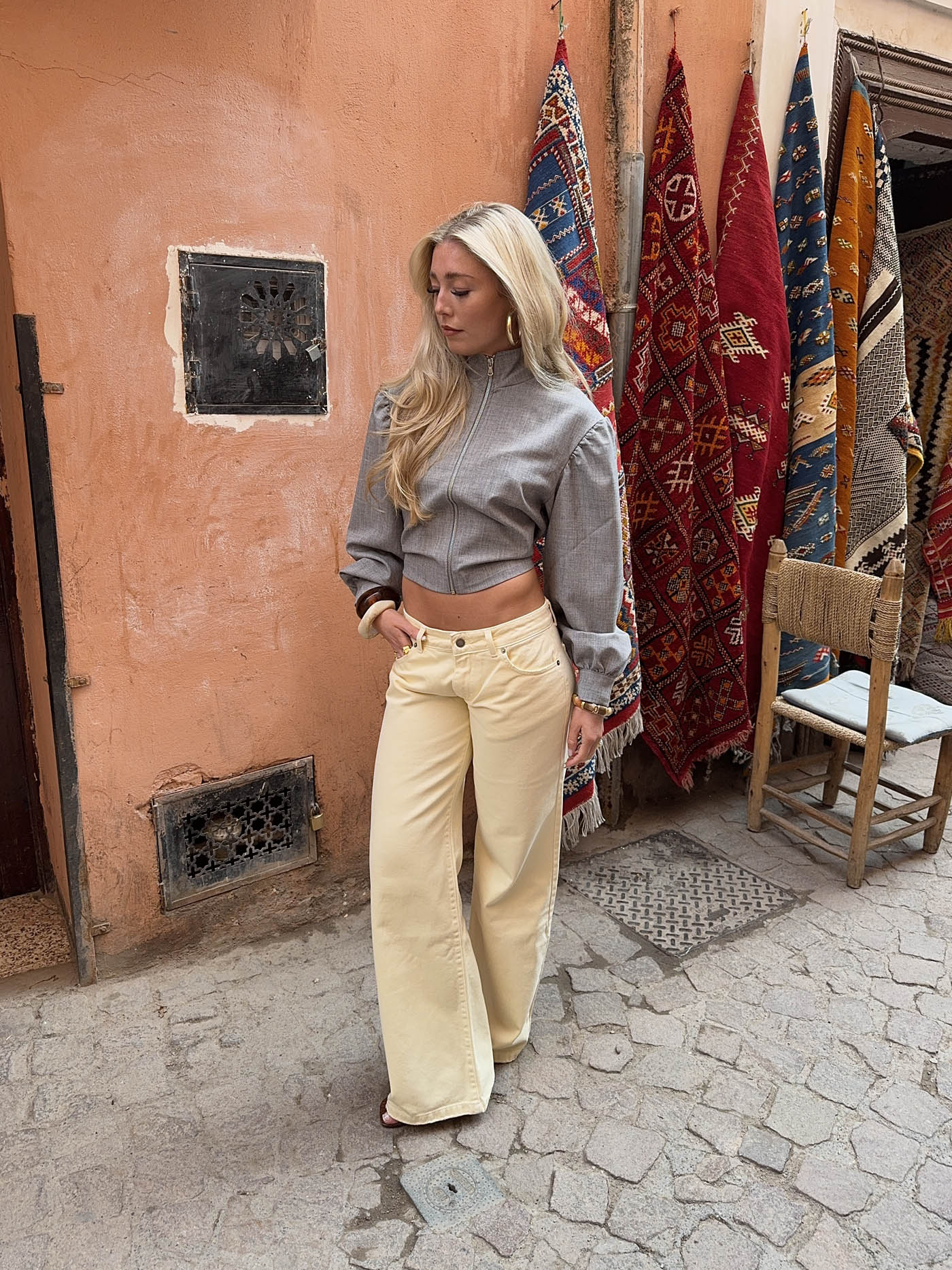 Audrena lavtaljede jeans - Gul - Image 8