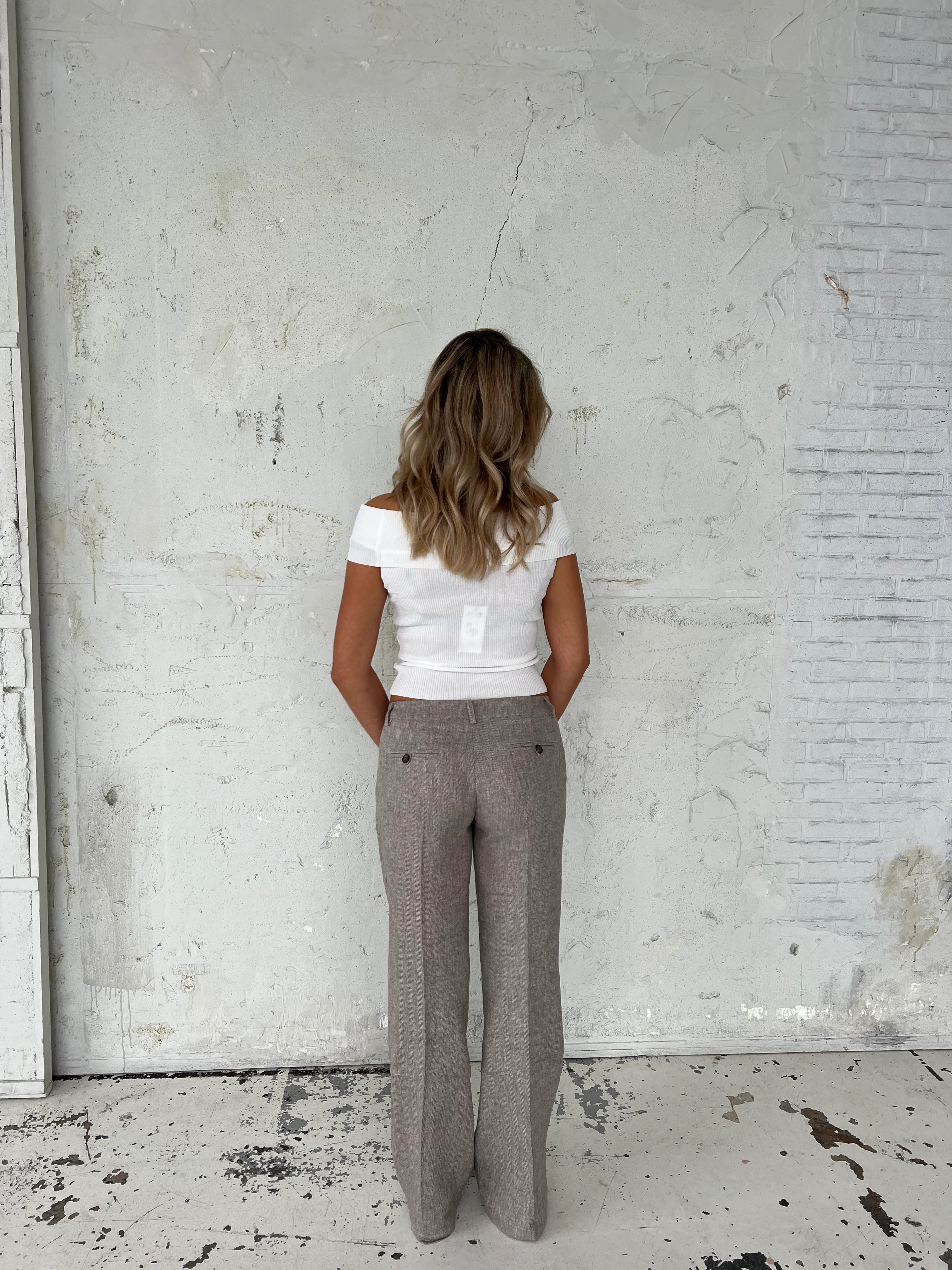 Herringbone bukser - Brun/hvid - Image 14