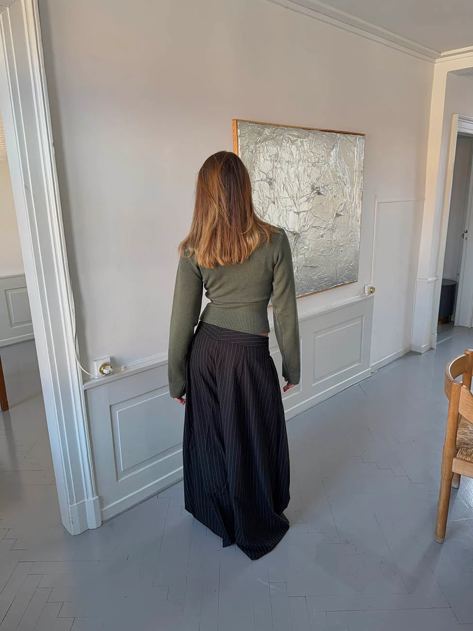 Klausa suitpants med nålestriber - Sort/hvid - Image 3