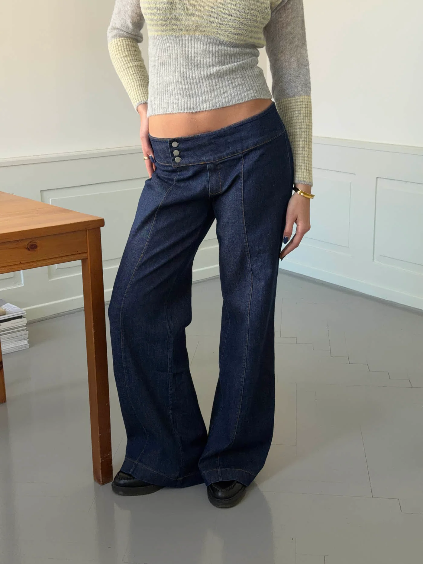 Dina lavtaljede jeans - Mørkeblå - Image 2