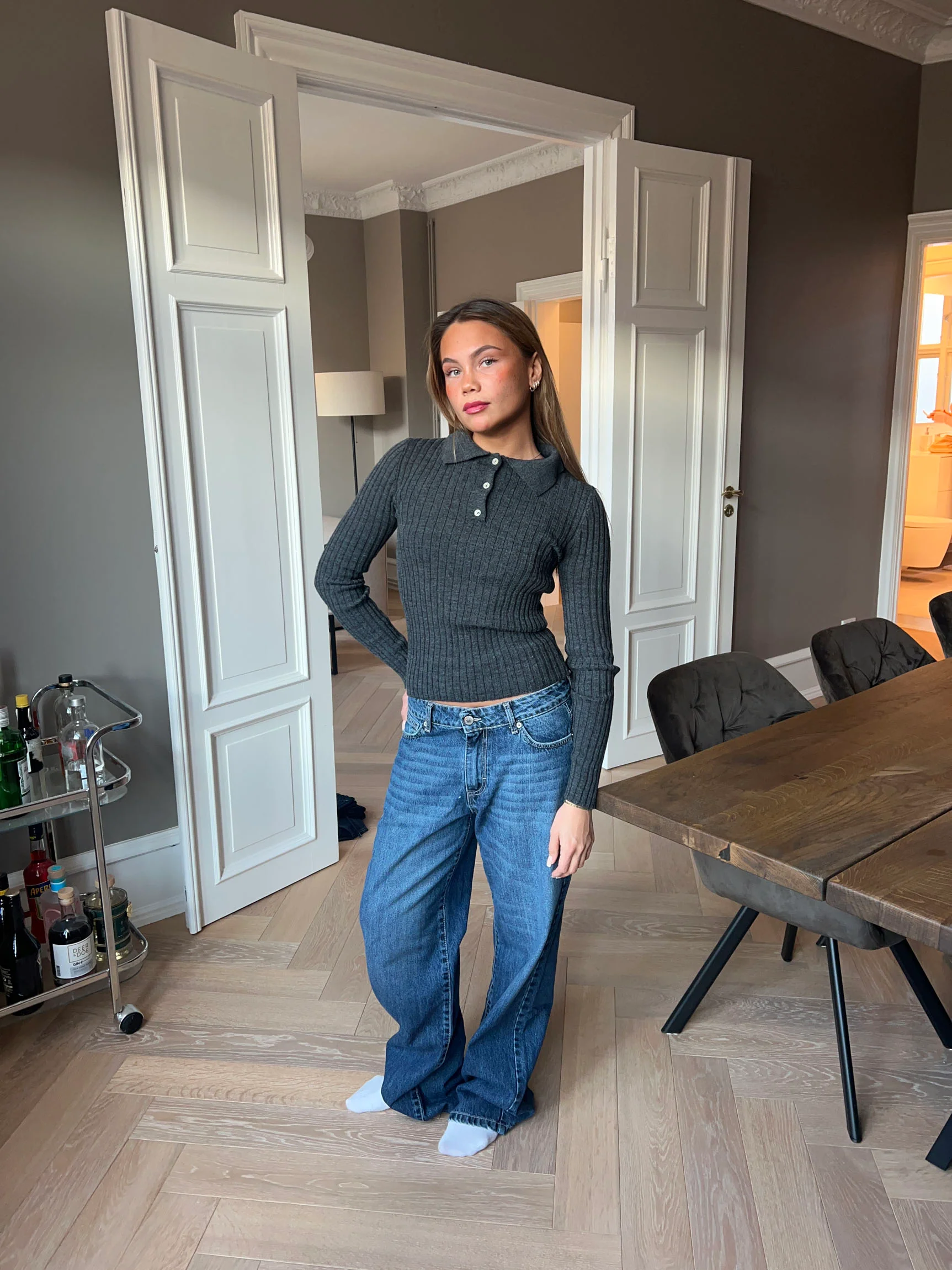 Sessa lavtaljede jeans - Blå denim - Image 3