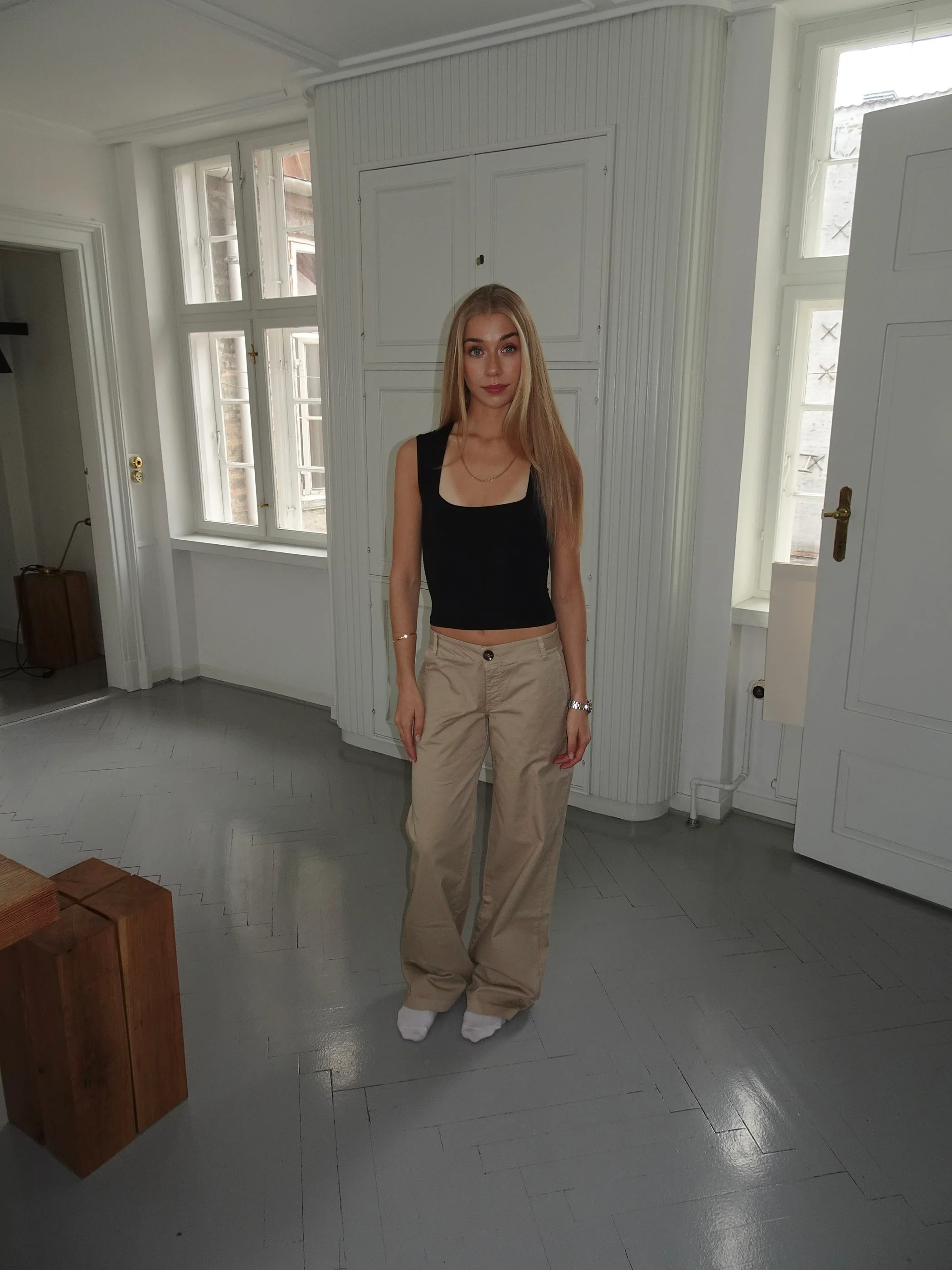 Ama lærredsbukser - Beige - Image 8