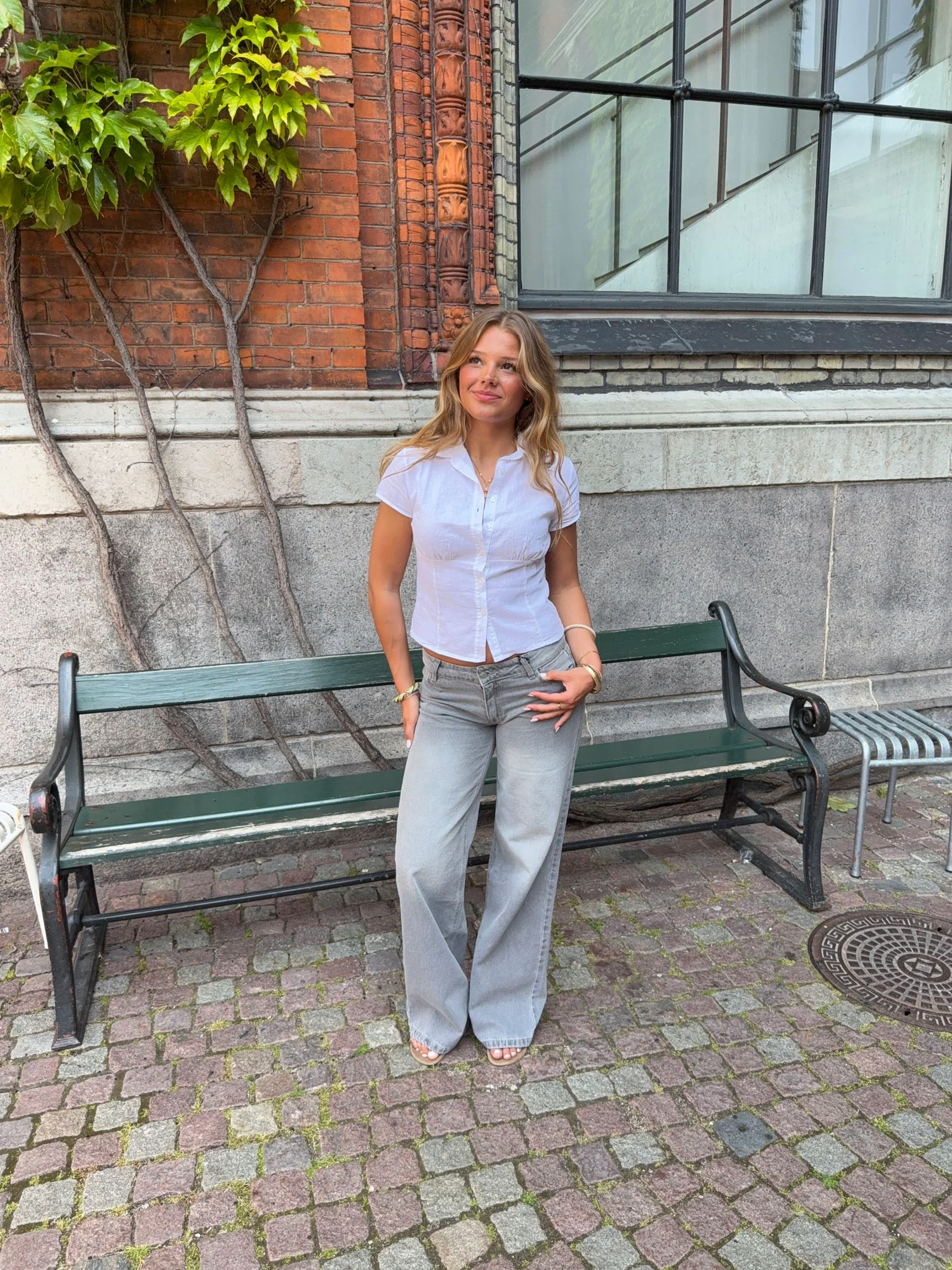Ranya lavtaljede jeans - Lys grå - Image 15