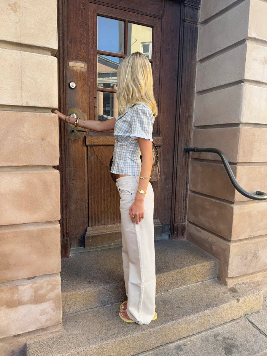 Emmaline lavtaljede jeans - Lys beige - Image 11