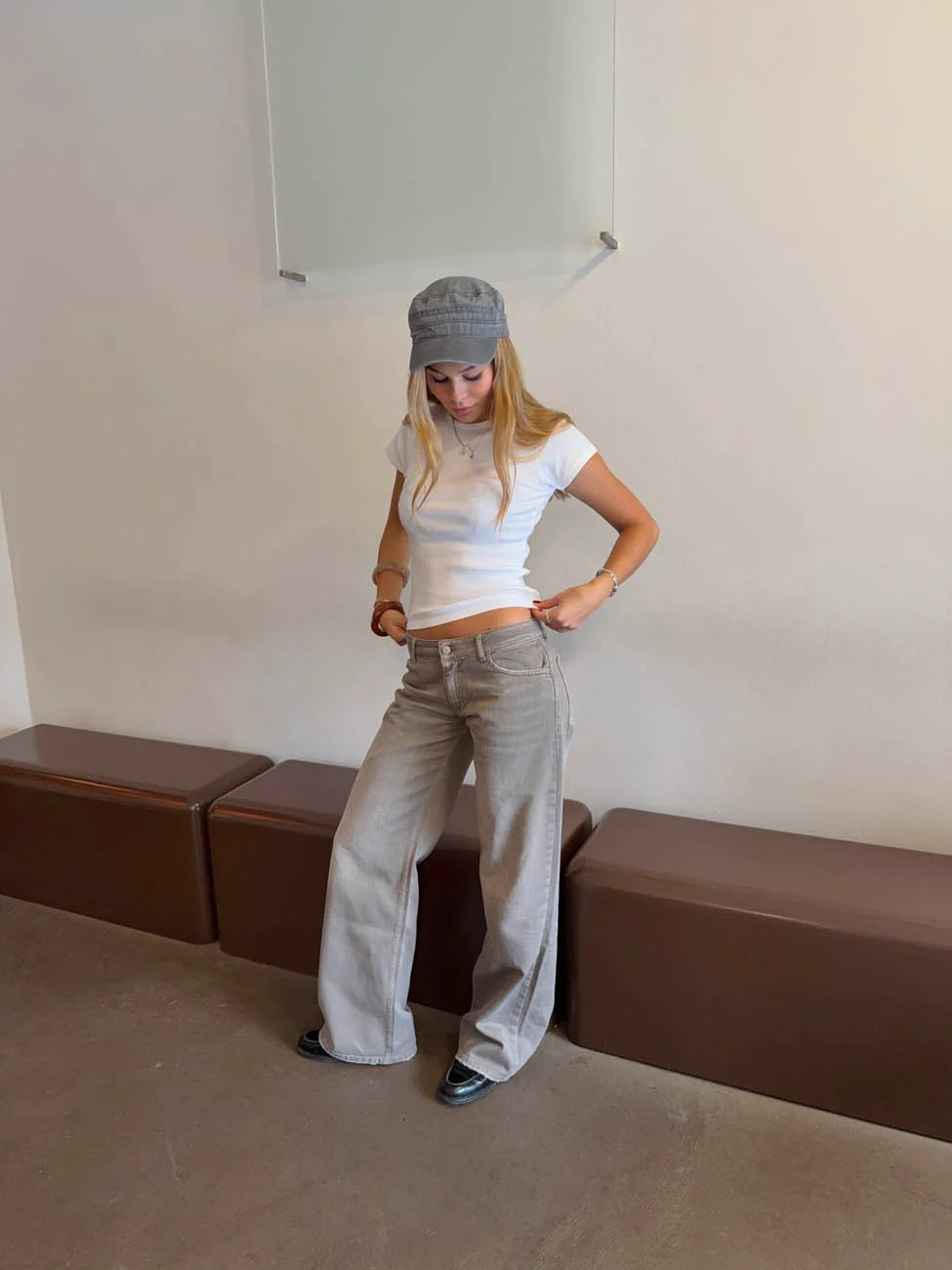 Audrena lavtaljede jeans - Sage grøn - Image 10
