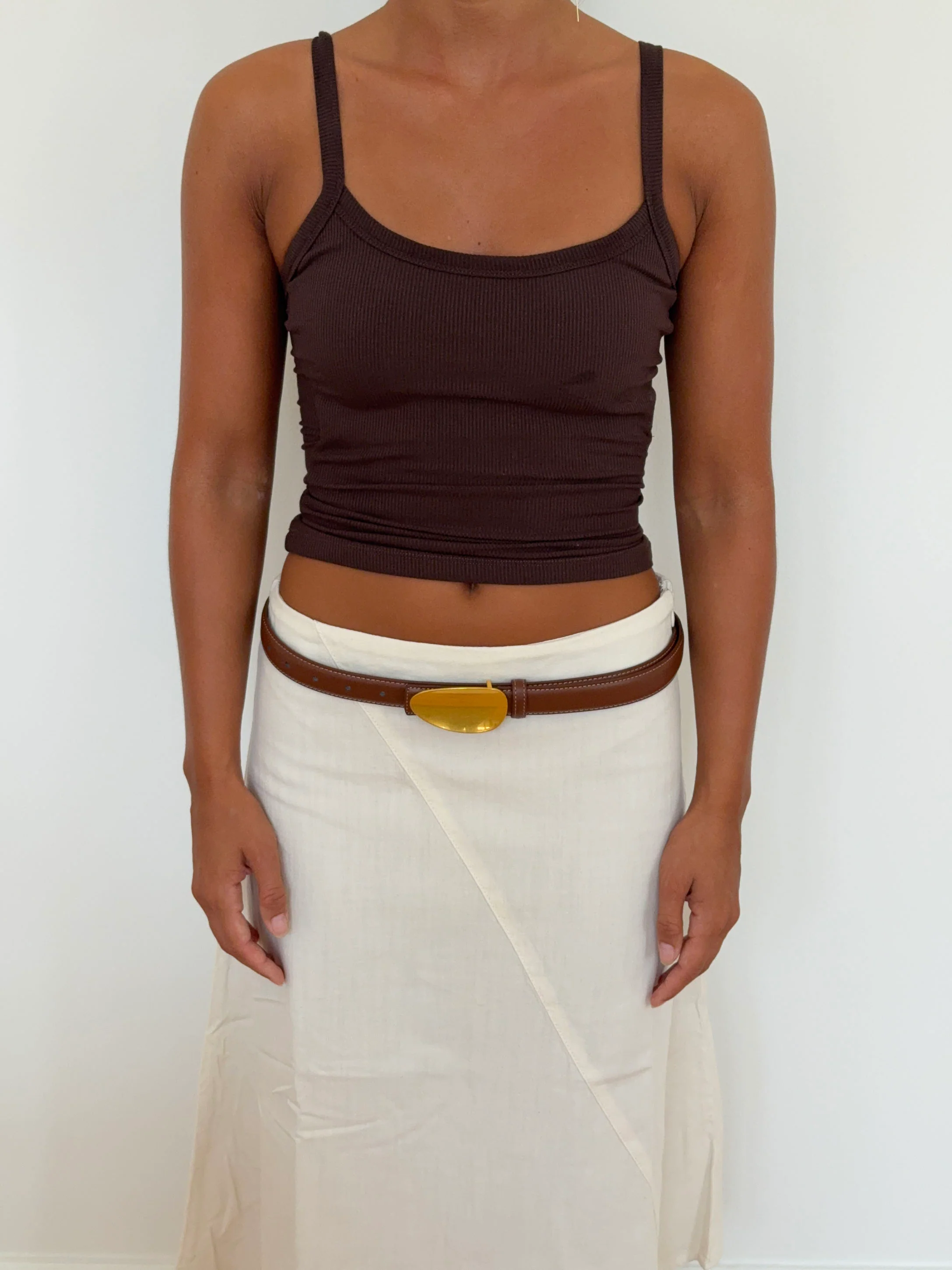 Sleek bælte - Brun/guld - Image 4