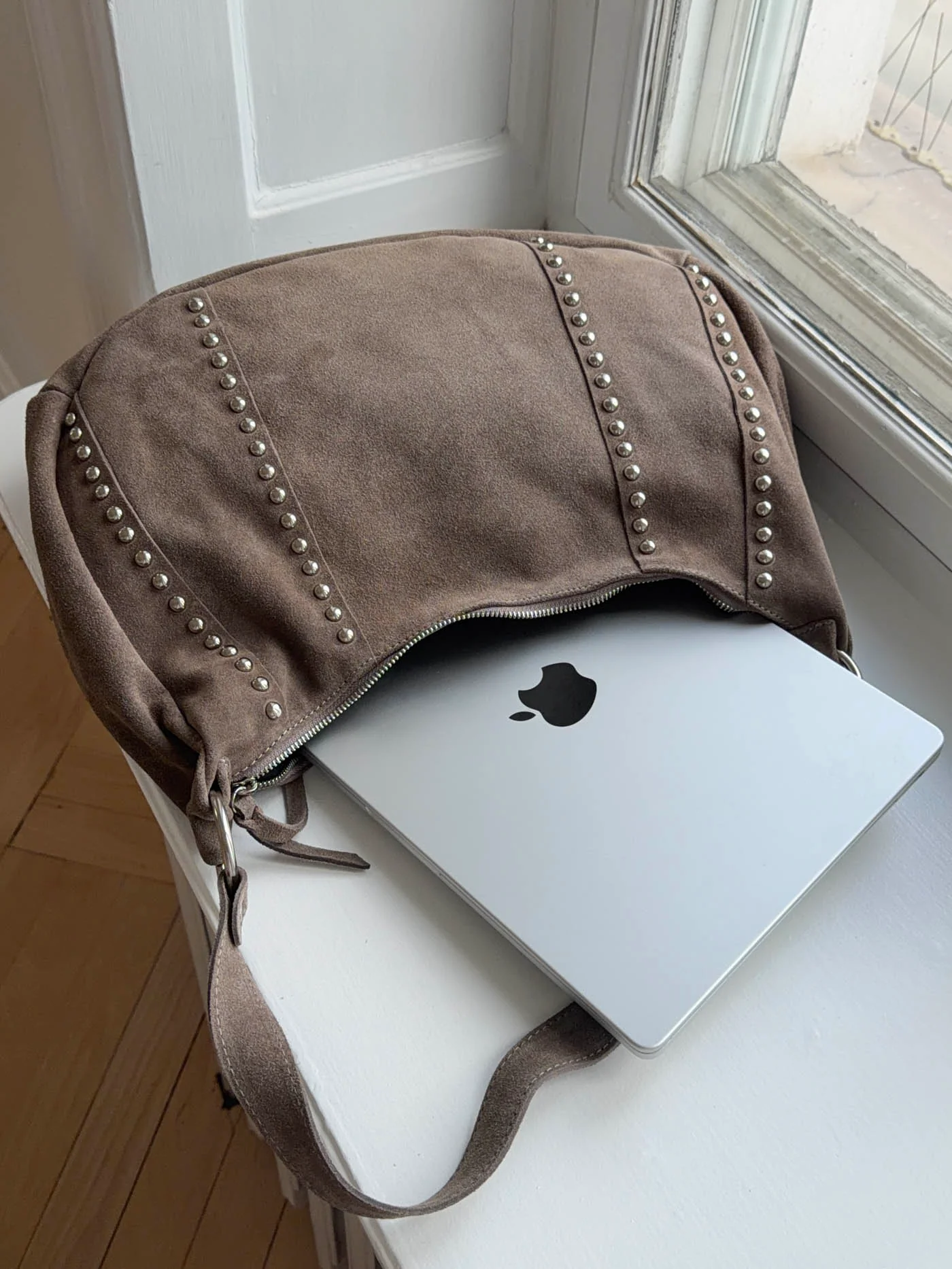 Henry taske med nitter - Taupe - Image 7