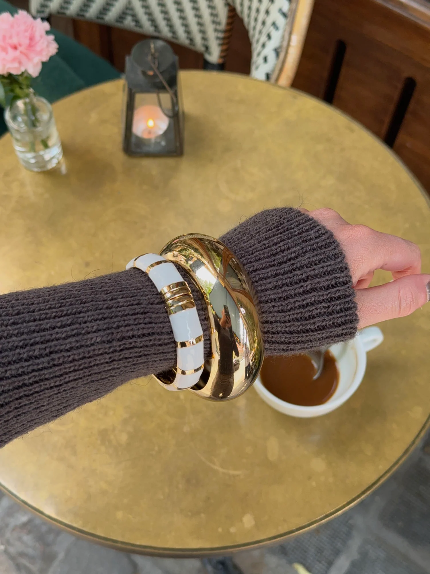 Eivora armbånd med striber - hvid/guld - Image 11