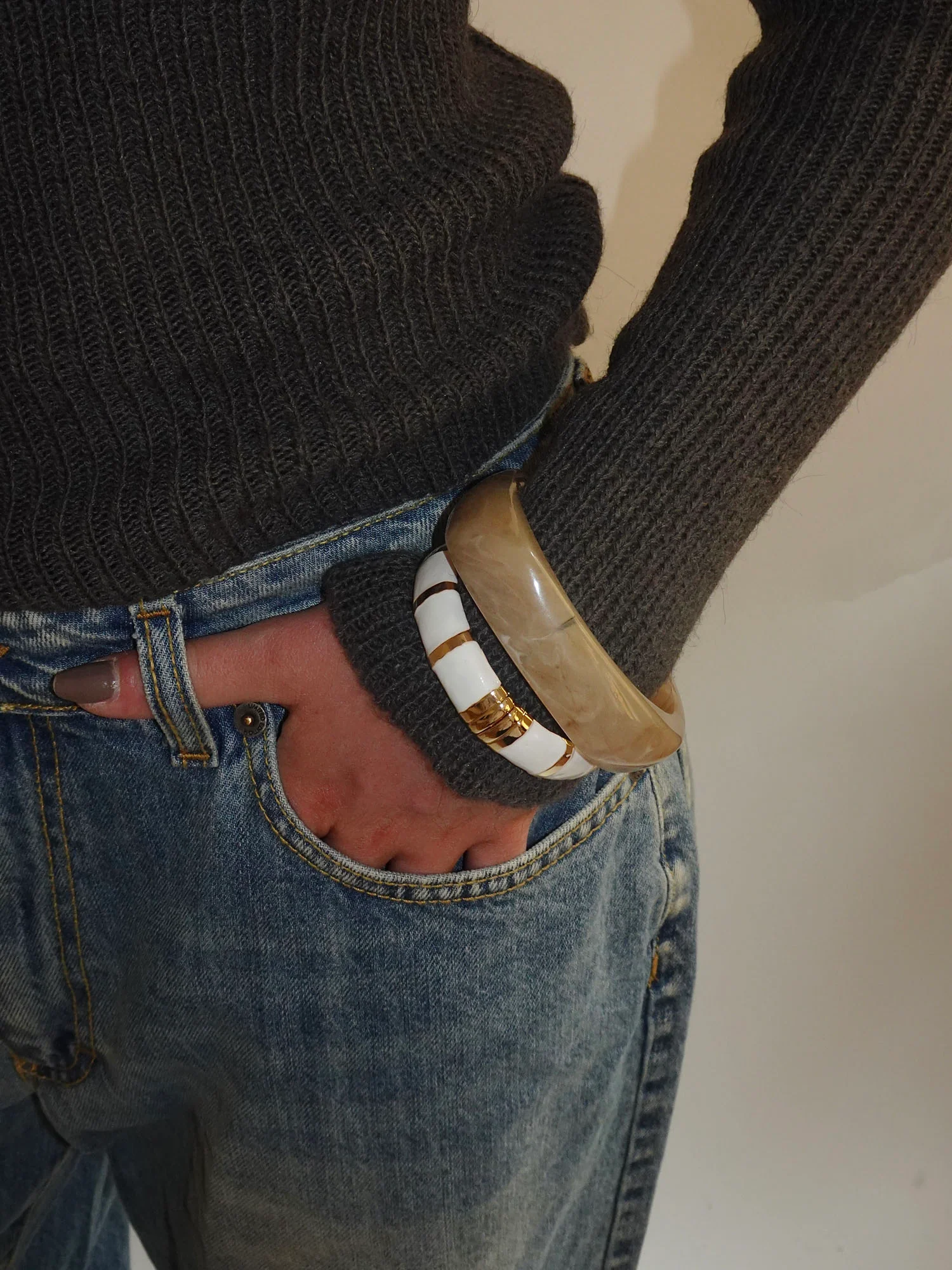 Lykke chunky armbånd - Honningfarvet - Image 5