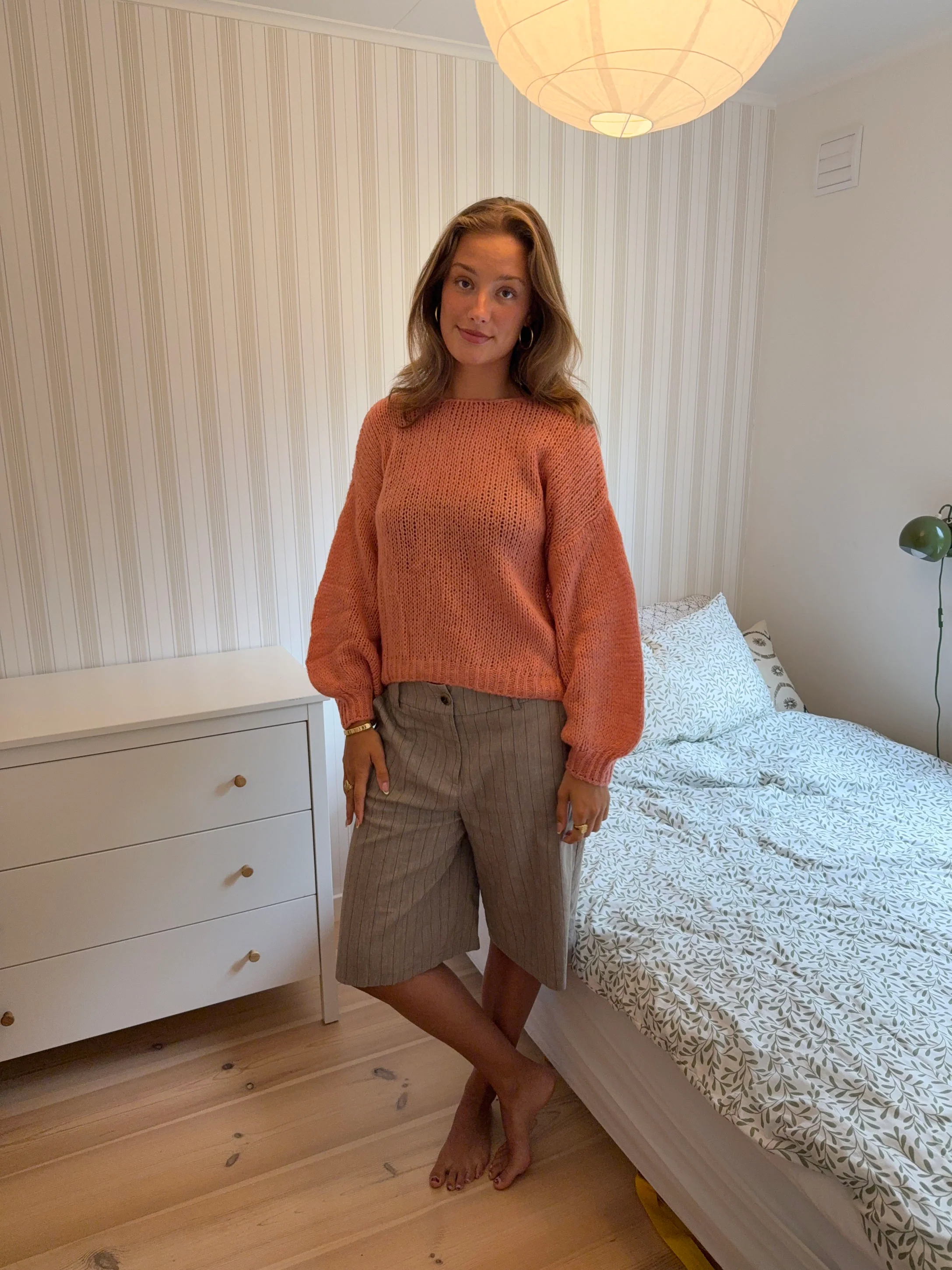 Berna strik med bindedetaljer - Koral/lyserød - Image 5