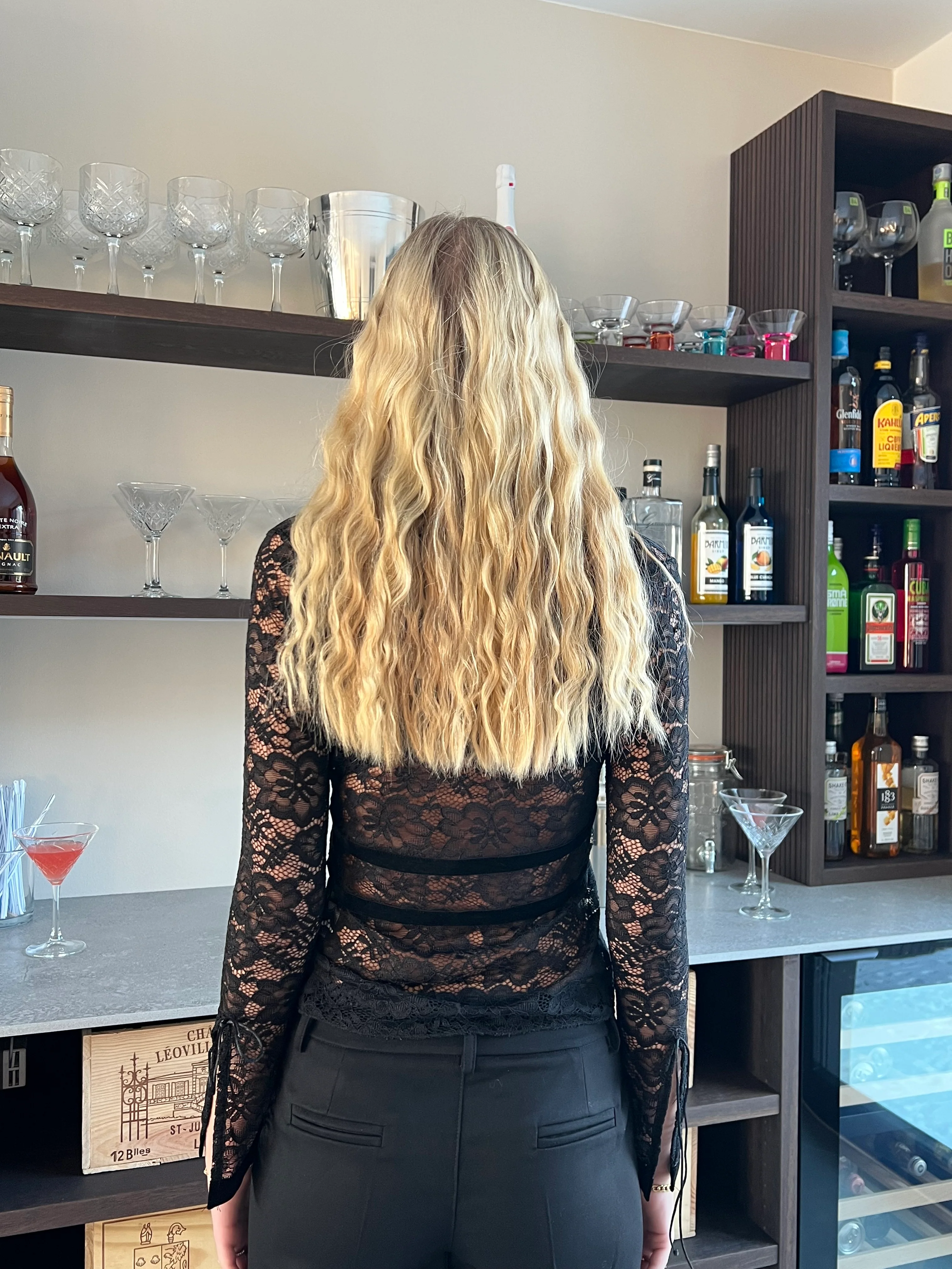 Isamara blond bluse med velour - Sort - Image 8