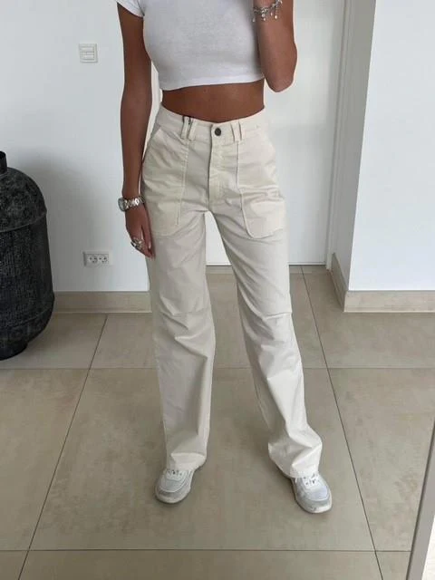 Camille lærredsbukser - Off white - Image 5