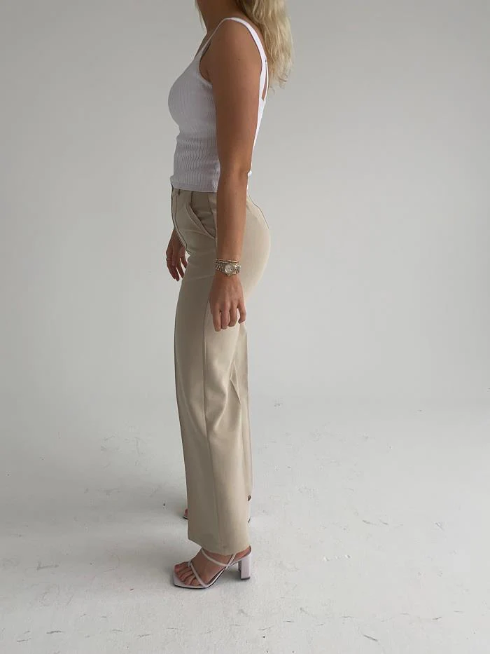 Classic wide bukser - Lys beige - Image 7
