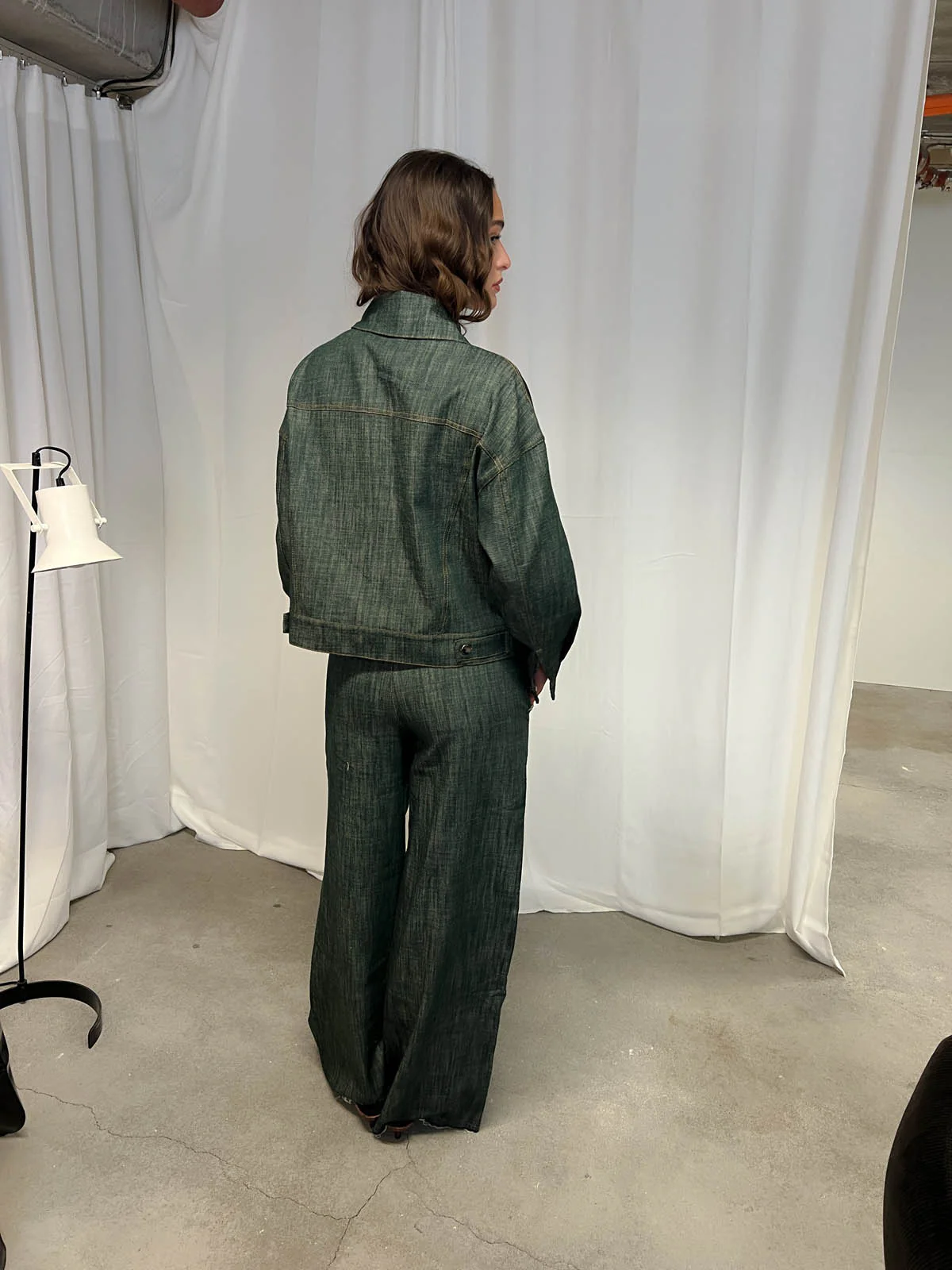 Olivina denimjakke - Blågrøn - Image 7