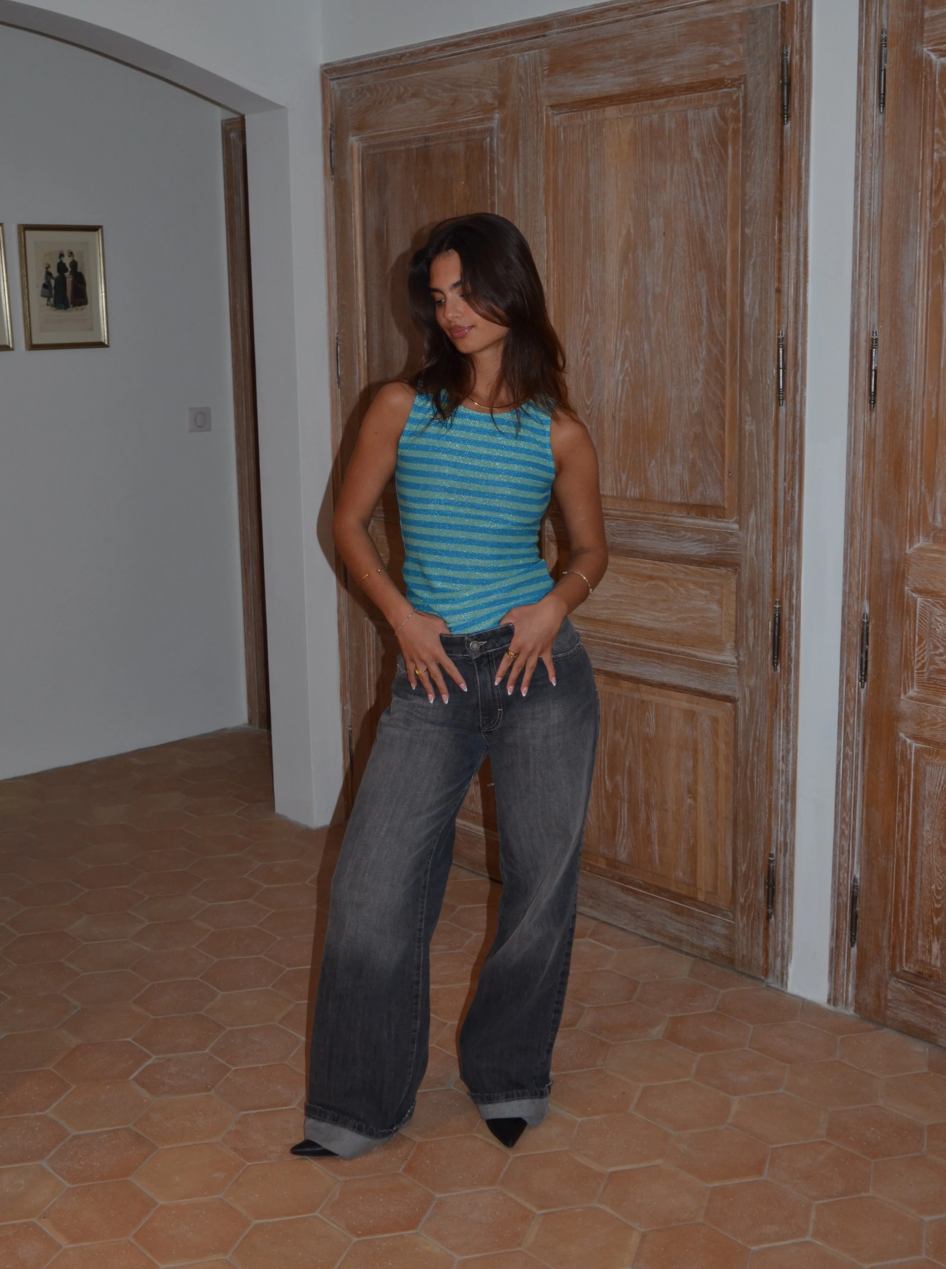 Emmeline glimmerertop - BlĂĄ - Image 4