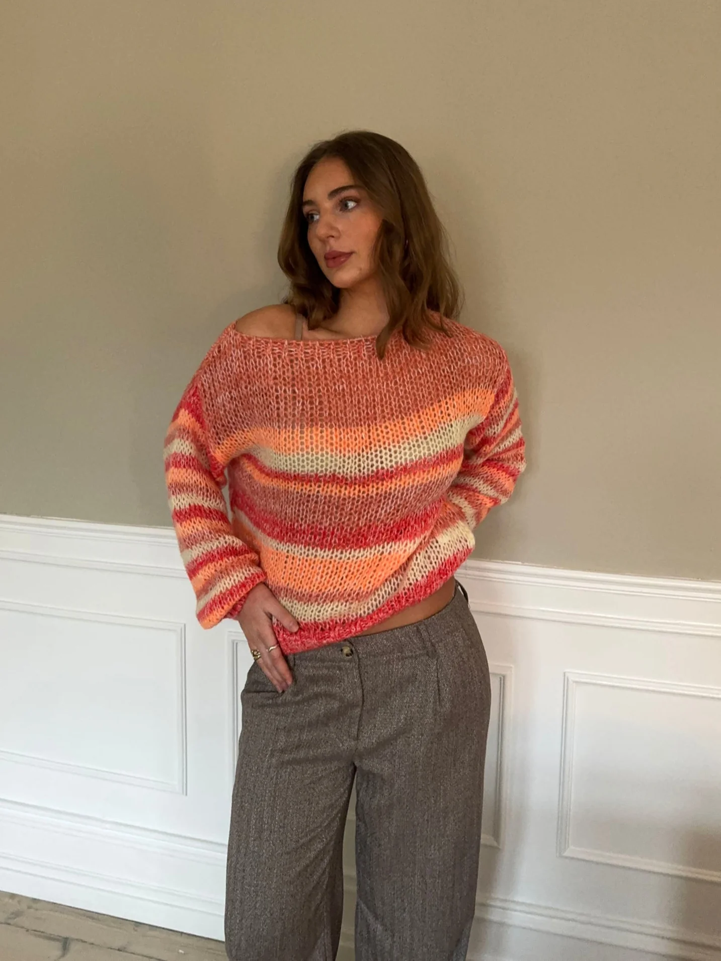 Helin striktrøje - Rød/Orange - Image 2