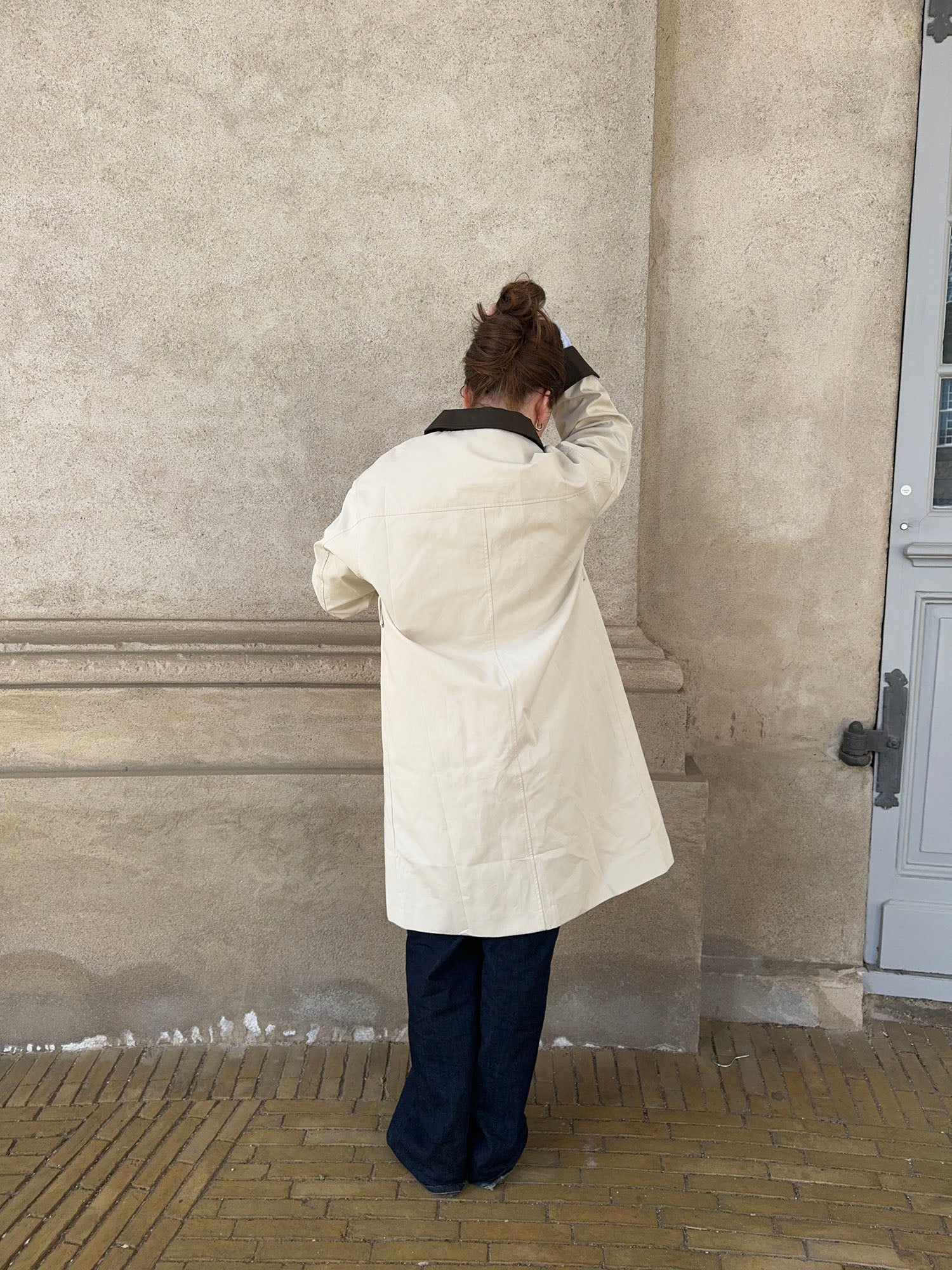 Vespera frakke med krave - Lys beige/brun - Image 5