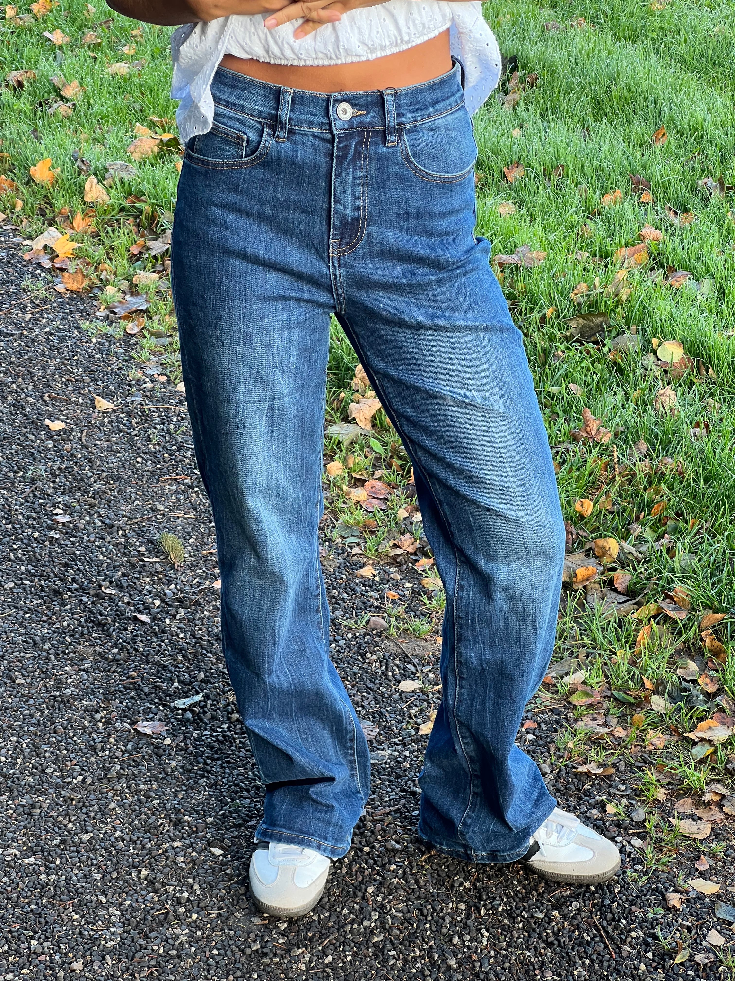 Edelina flare jeans - Blå denim