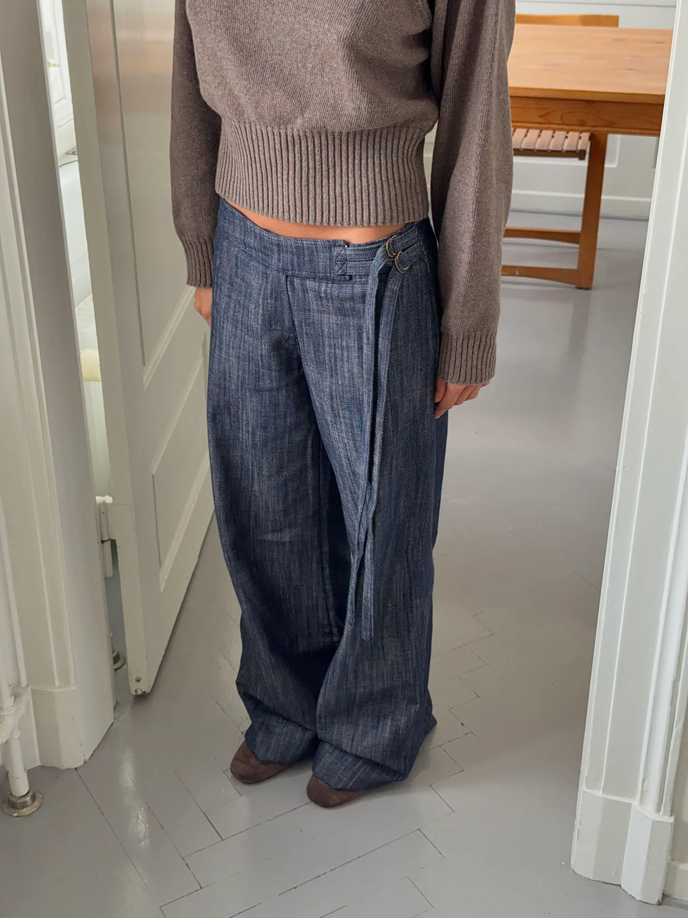 Karol bukser med bælte - Mørkeblå - Image 9