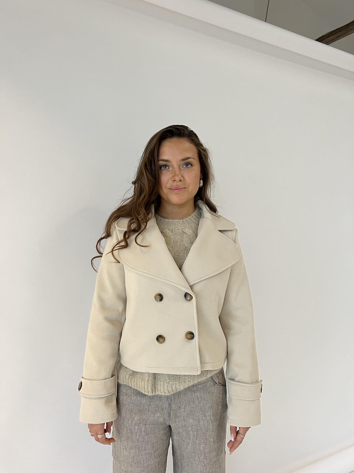 Maxima kort frakke - Beige - Image 3