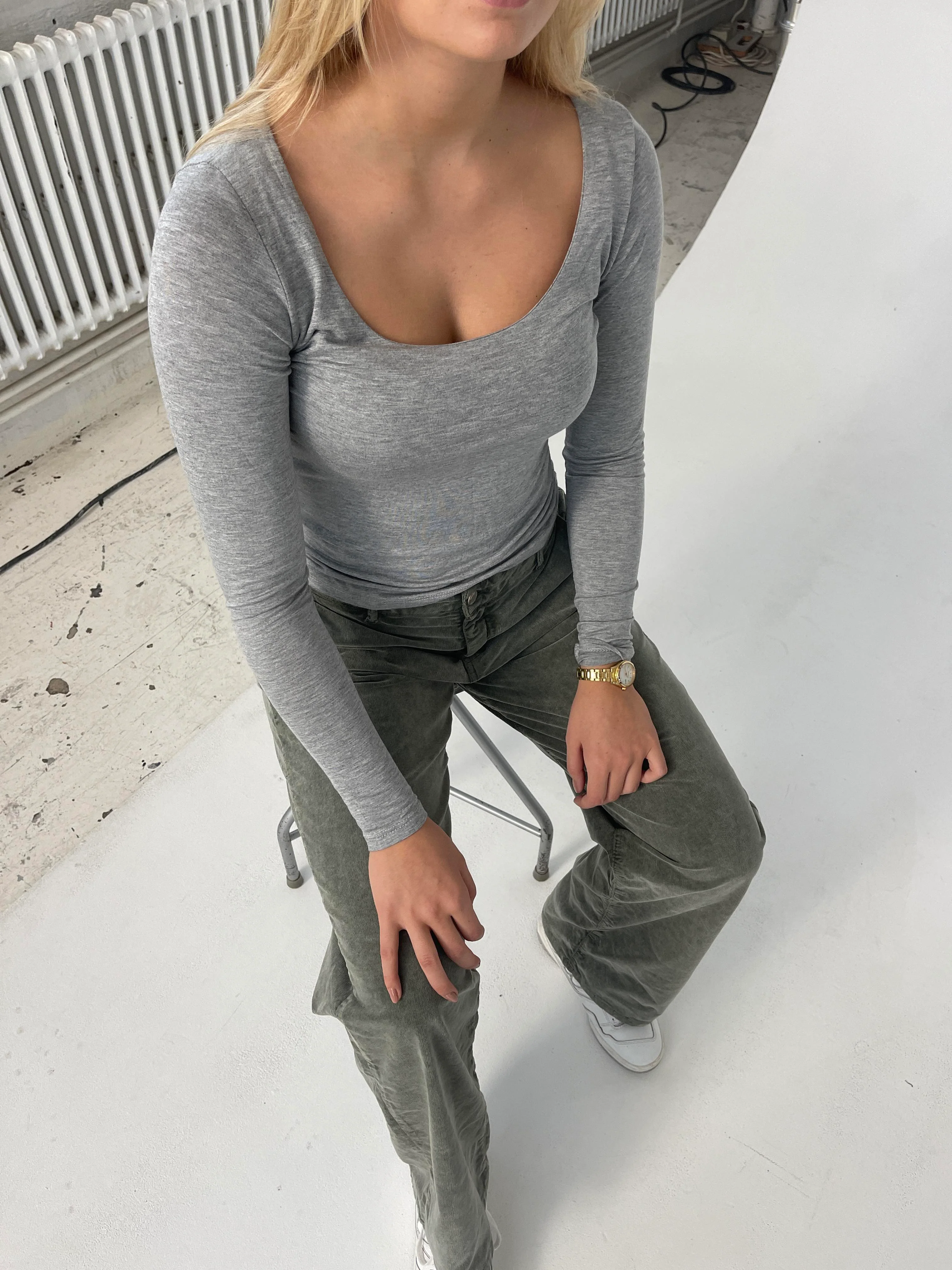 Christine langærmet bluse - Grå - Image 4