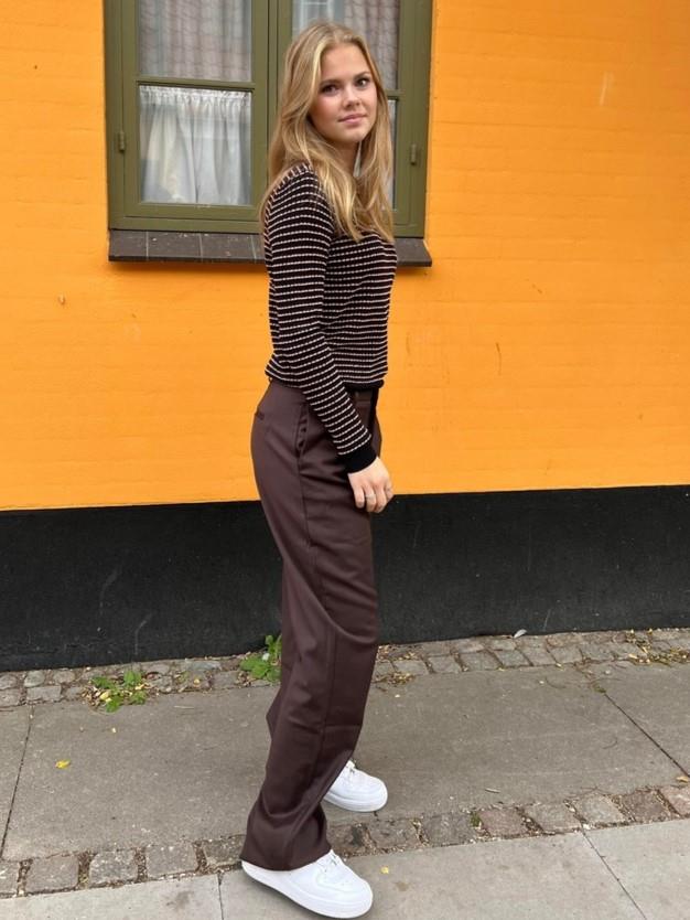 Lisette oversized suitbukser - Brun - Image 4