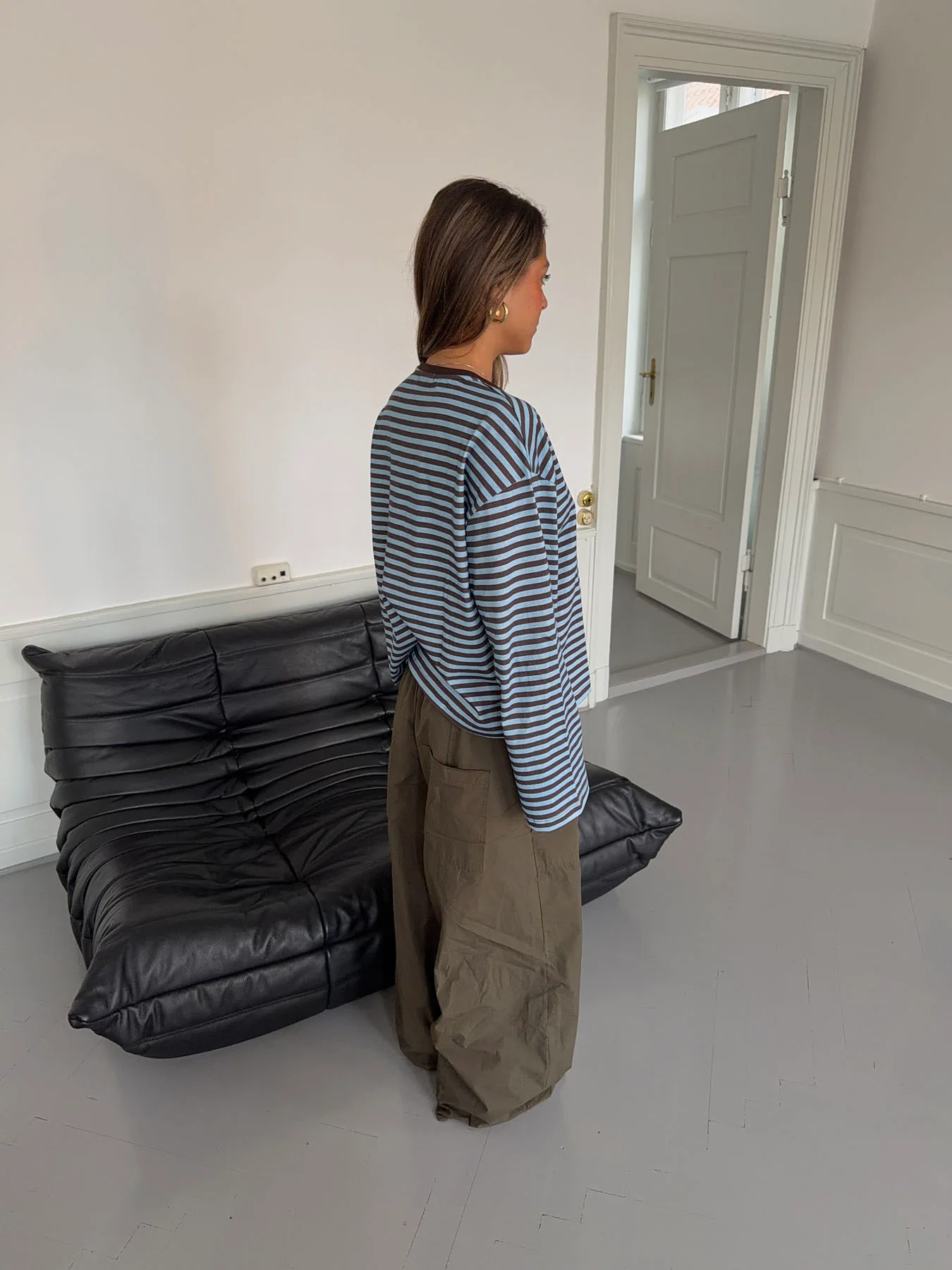 Lura bluse med striber - Blå/brun - Image 3