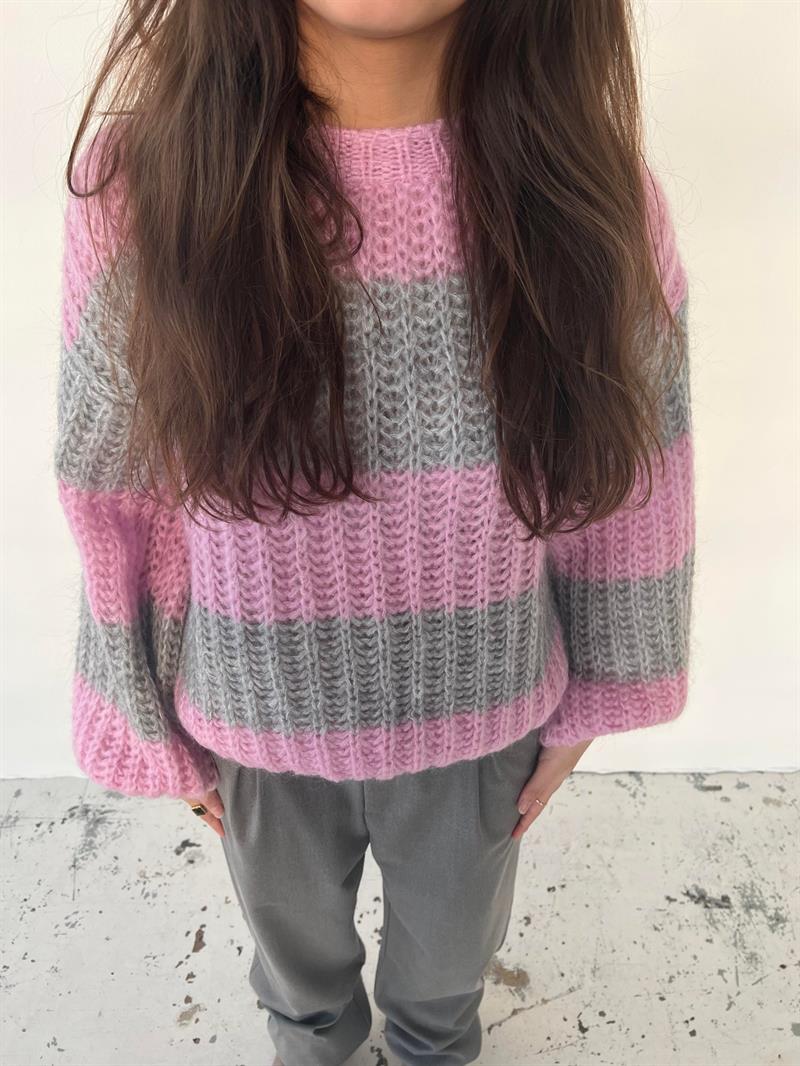 Mathilde & Anna striktrøje - Grå/lyserød - Image 8