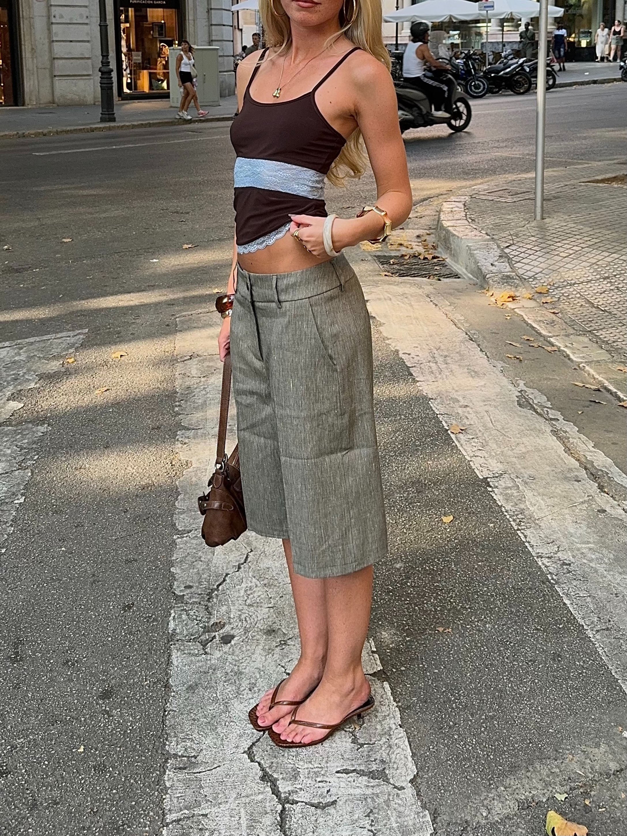Nayaly bermudashorts  - Kaki - Image 8
