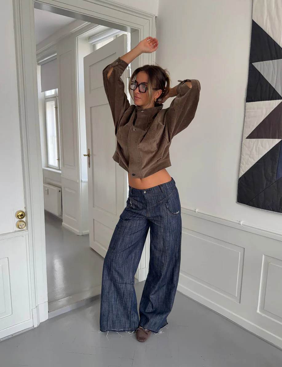 Olive jeans med detaljer - Navy