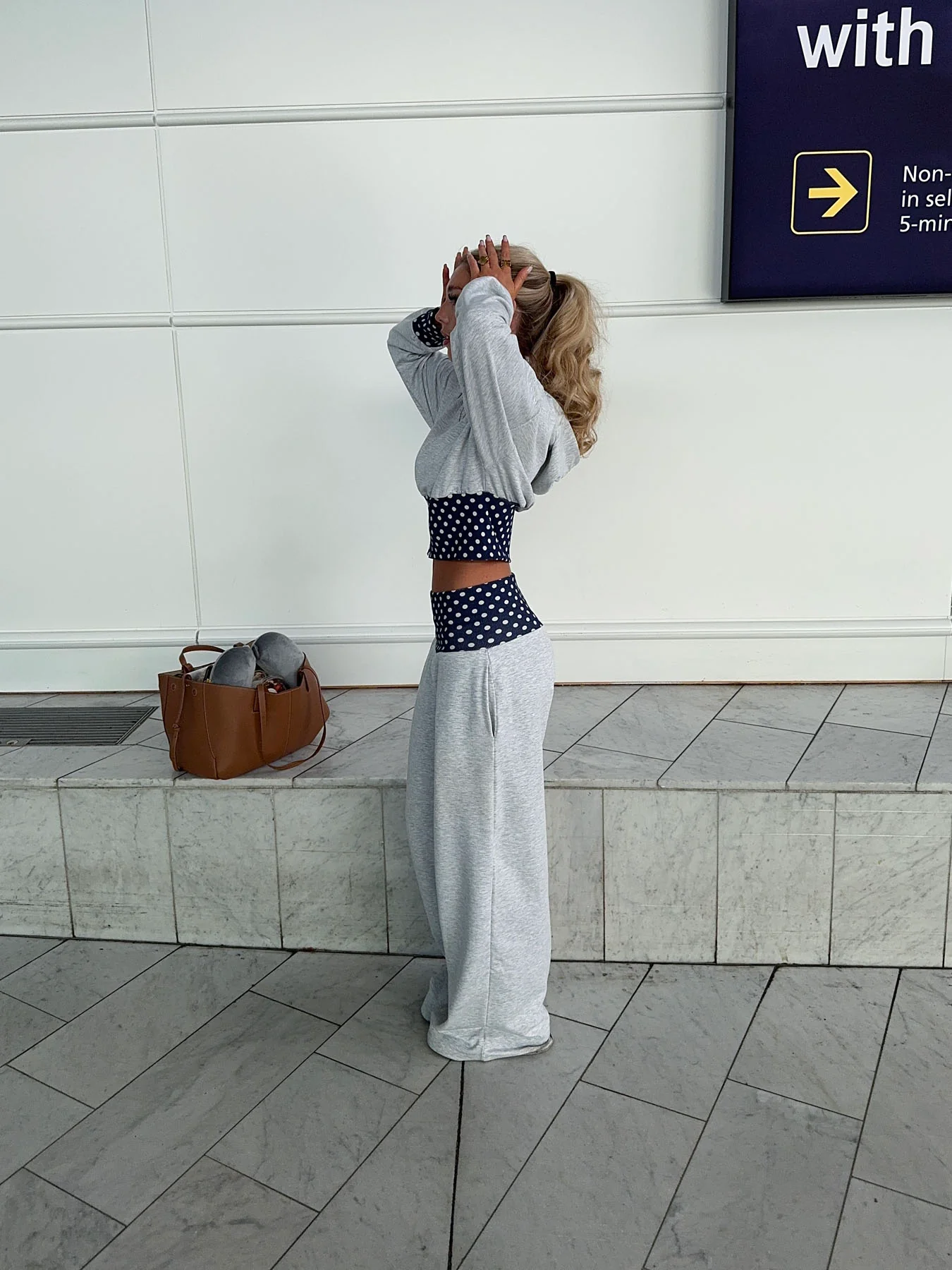 May sweatpants med polkaprikker - Grå/navy/hvid - Image 17