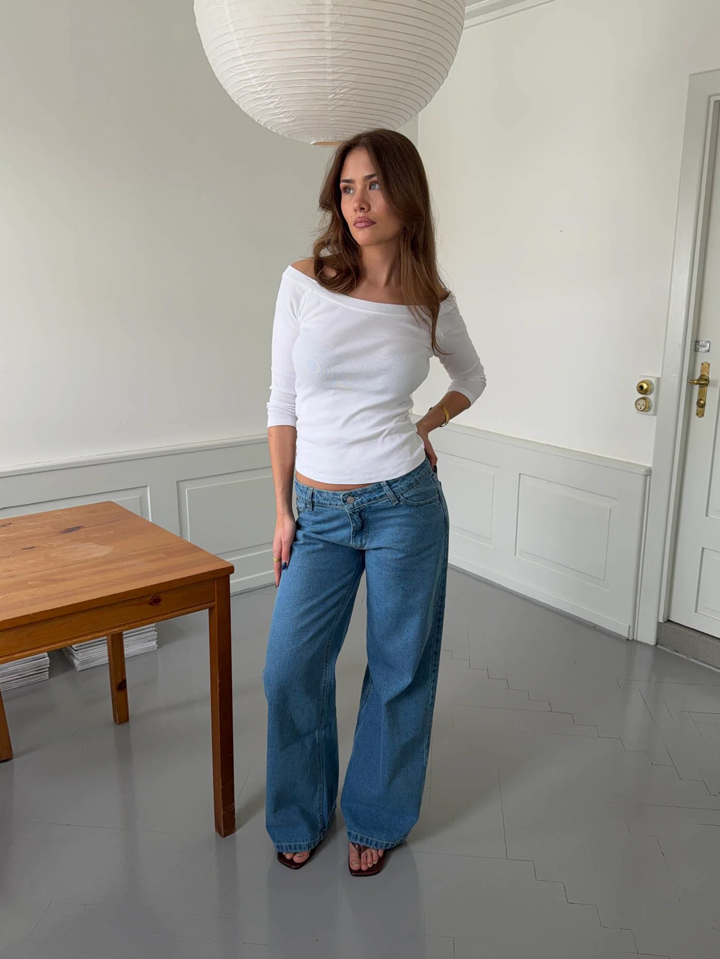 Ranya lavtaljede jeans - Blå - Image 10
