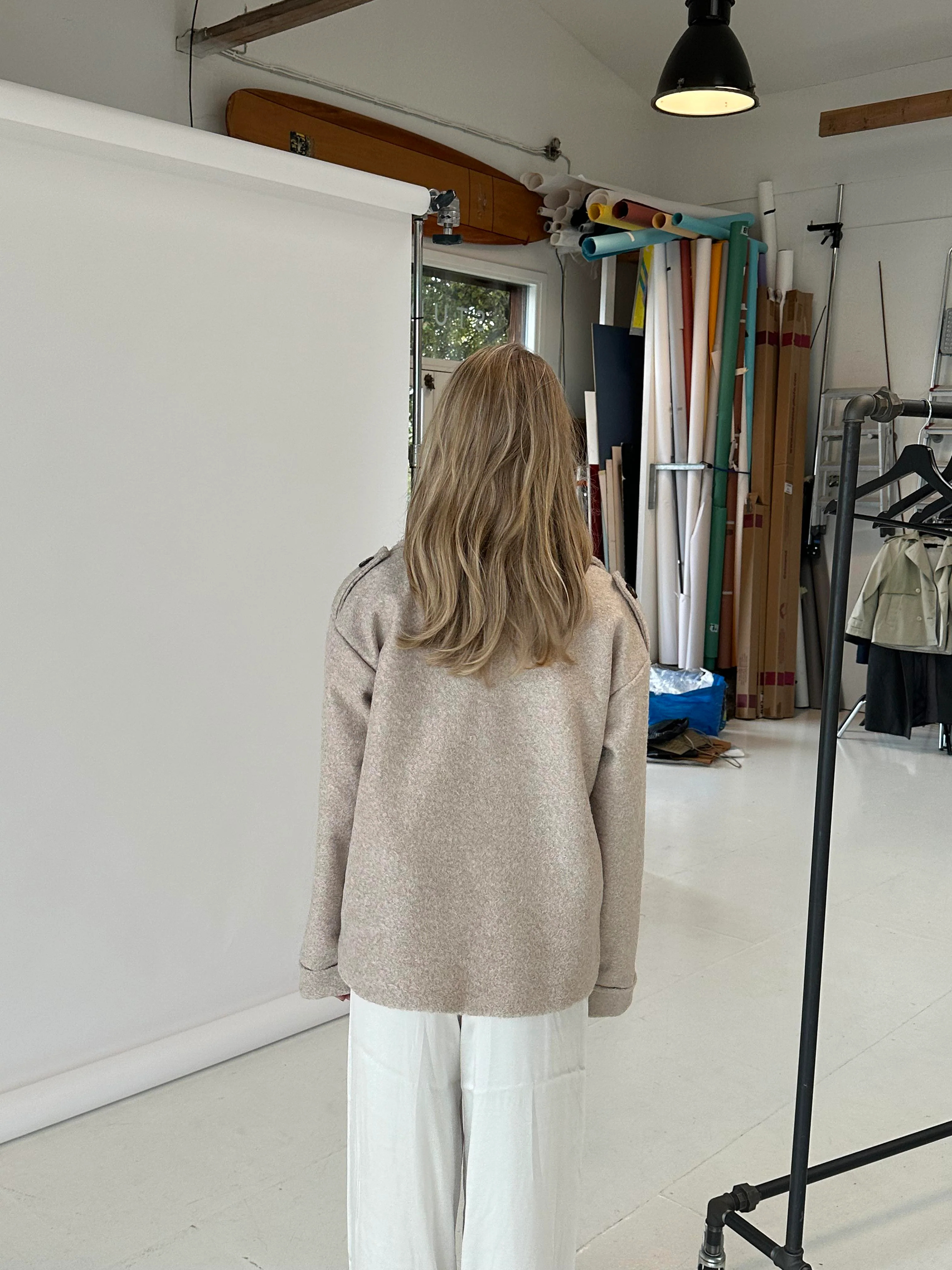 Nicole kort frakke - beige - Image 8