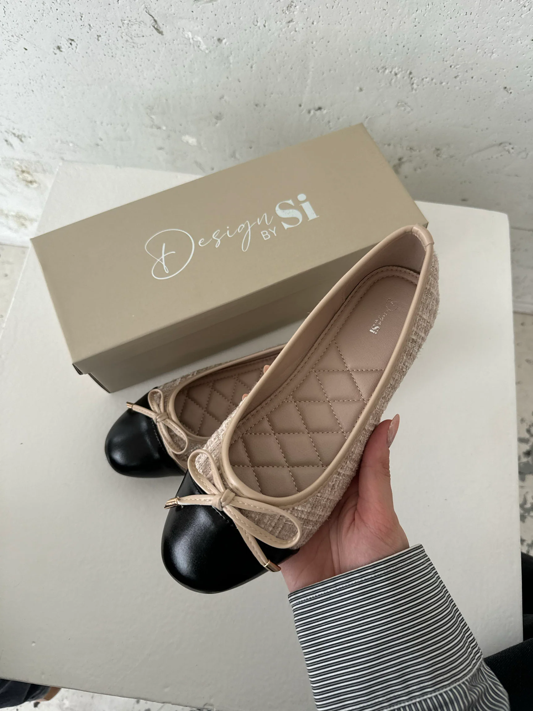 Cetinje ballerina sko med skøjfe - Beige - Image 9