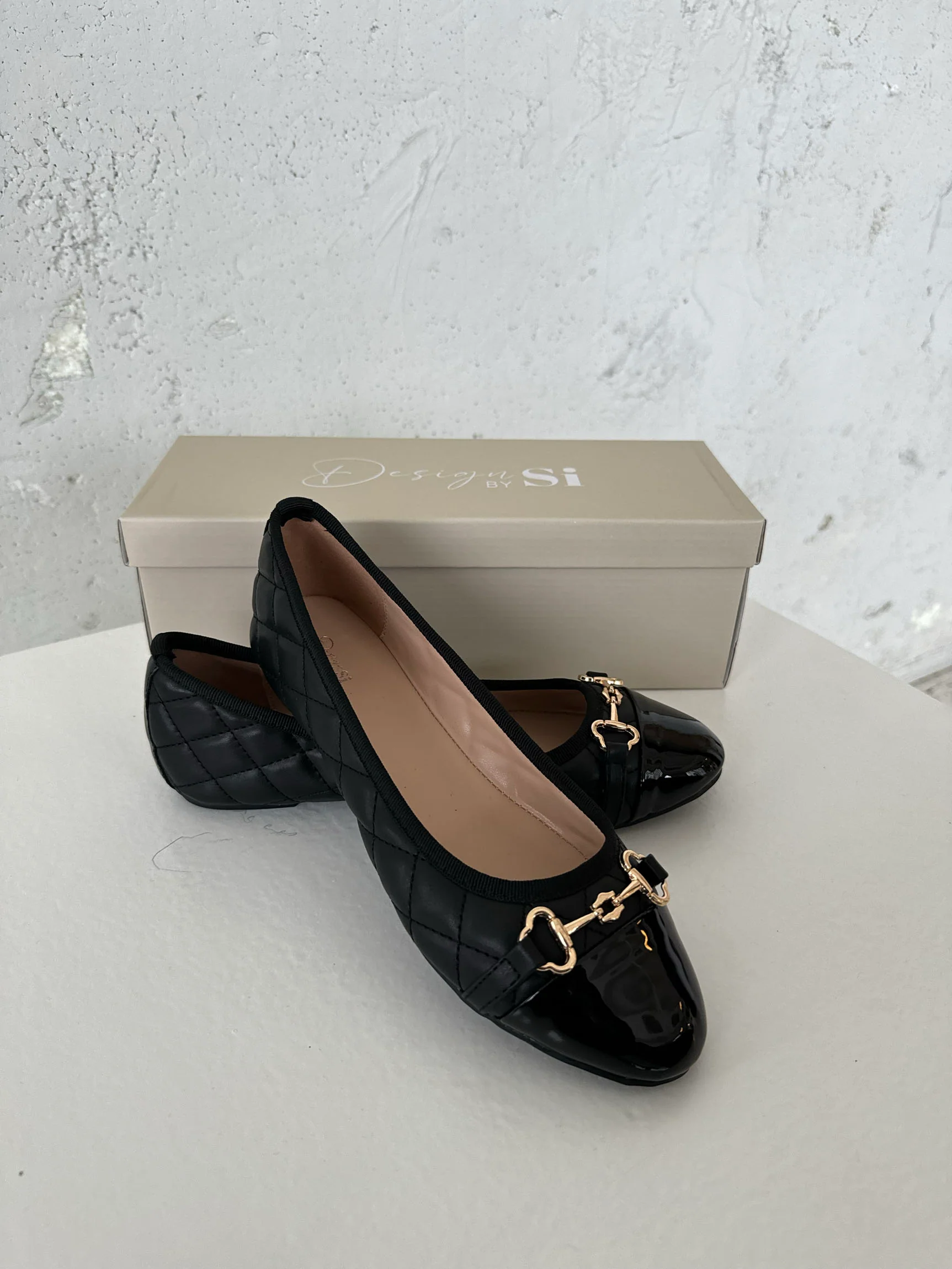 Ronda ballerina sko med mønster - Sort - Image 6