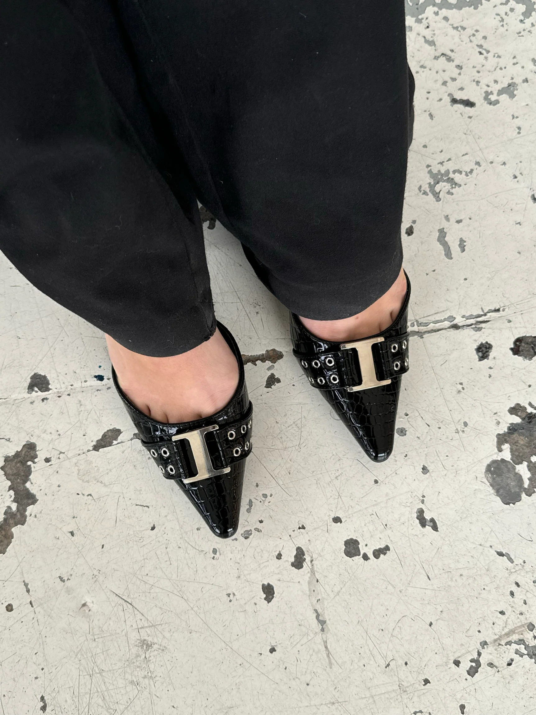 Nida slingback stiletter med spænde - Sort - Image 9