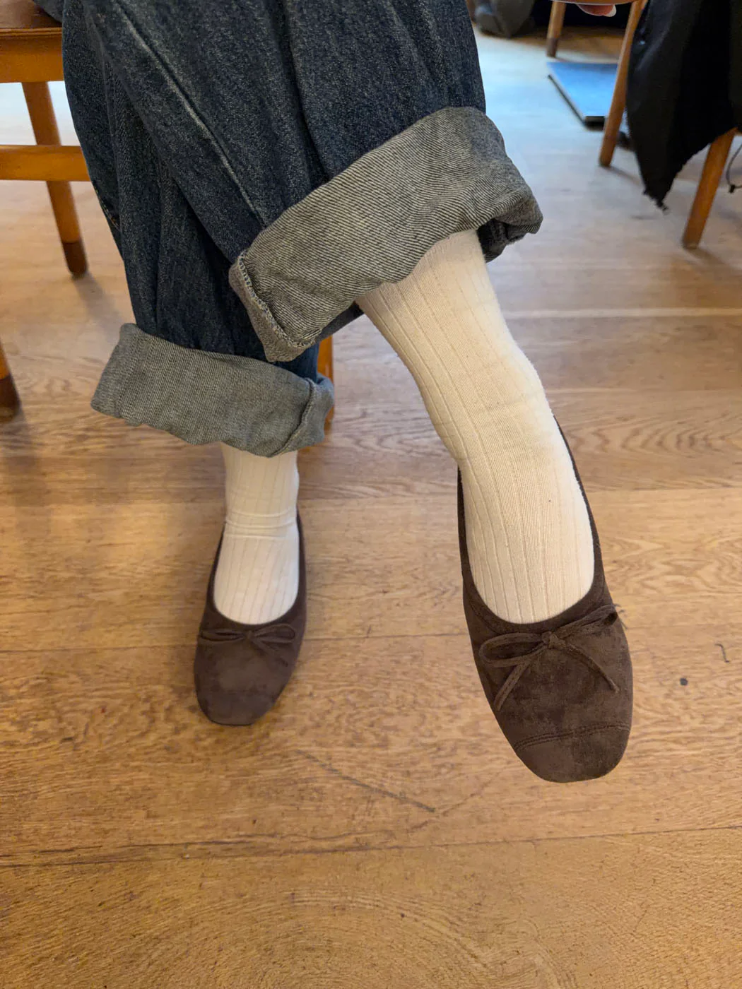 Gina ballerina i ruskind - Mørkebrun - Image 4