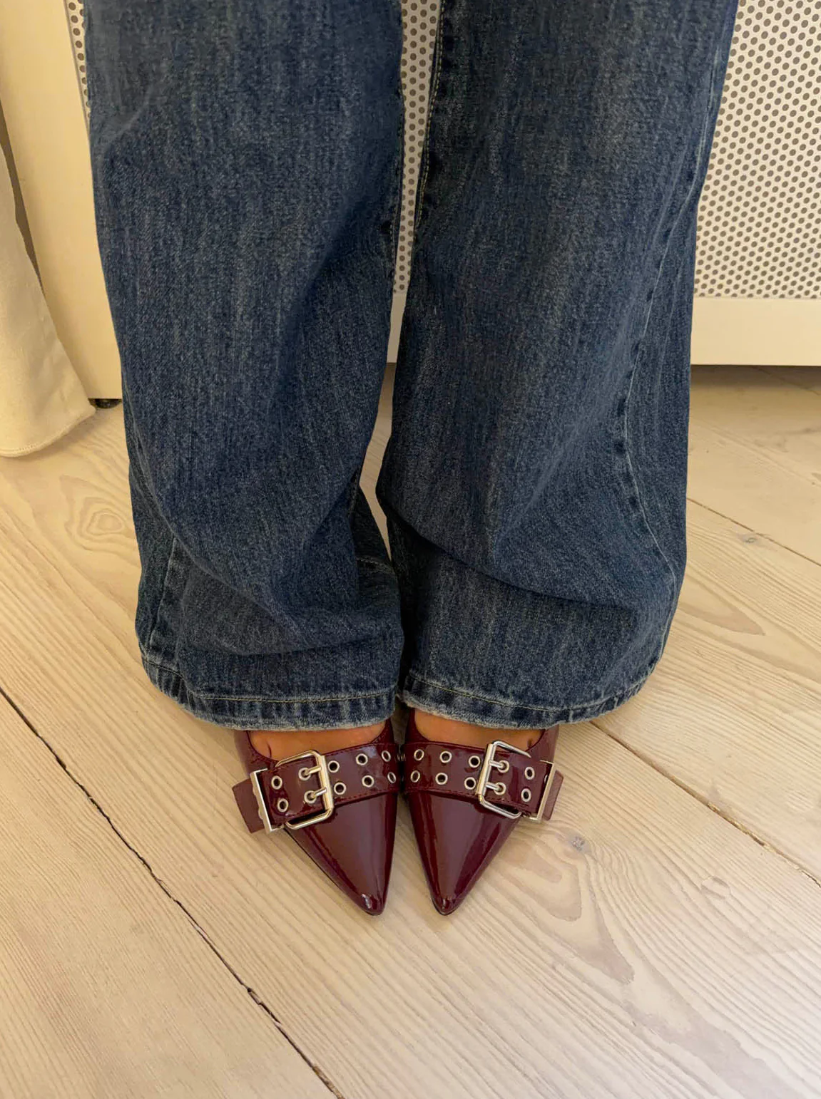 Bobla mules med spænde - Bordeaux