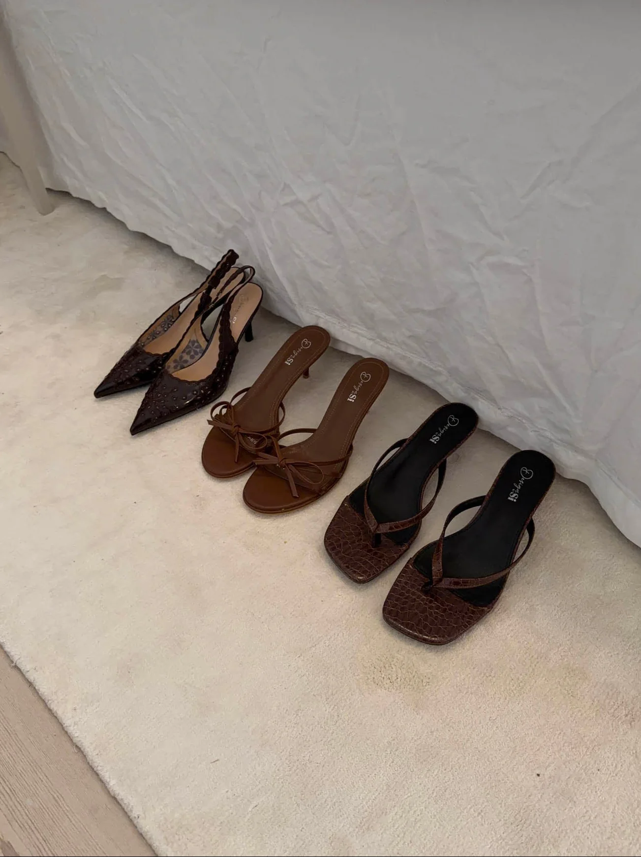 Safine mules med krokodilleprint - Brun - Image 7