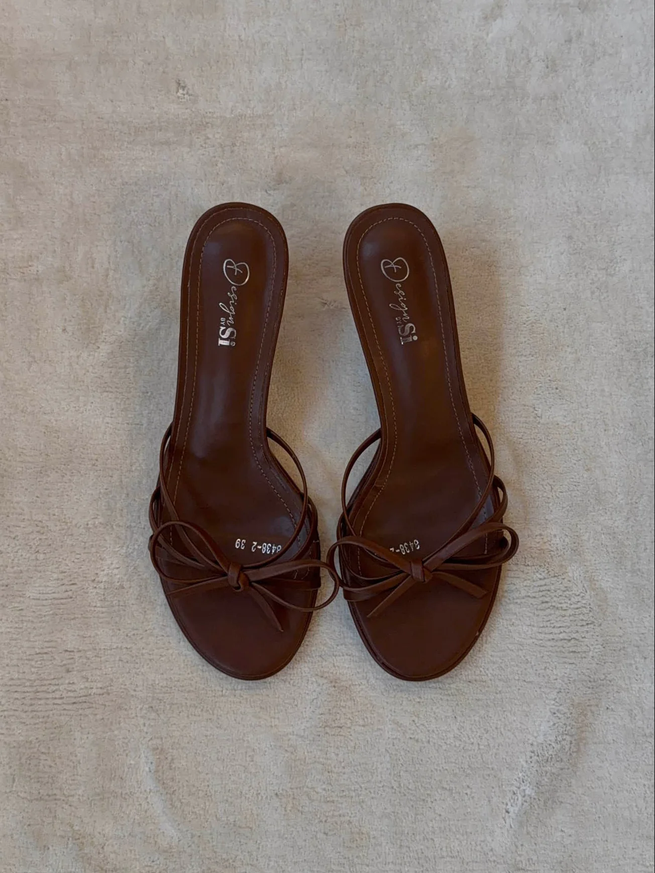 Anna mules med sløjfedetalje - Brun - Image 7