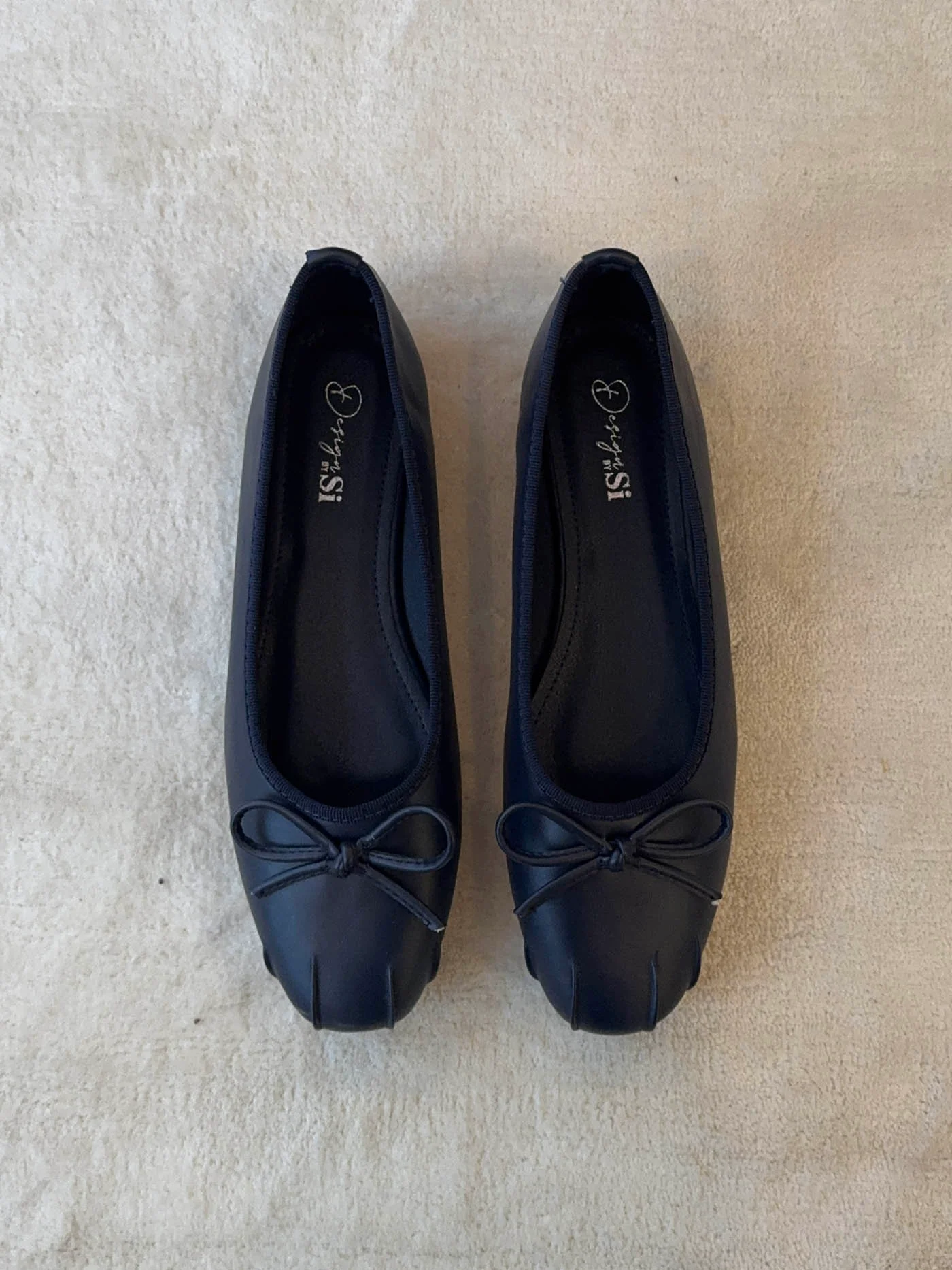 Eline ballerinaer med detaljer - Mørk Navy - Image 8