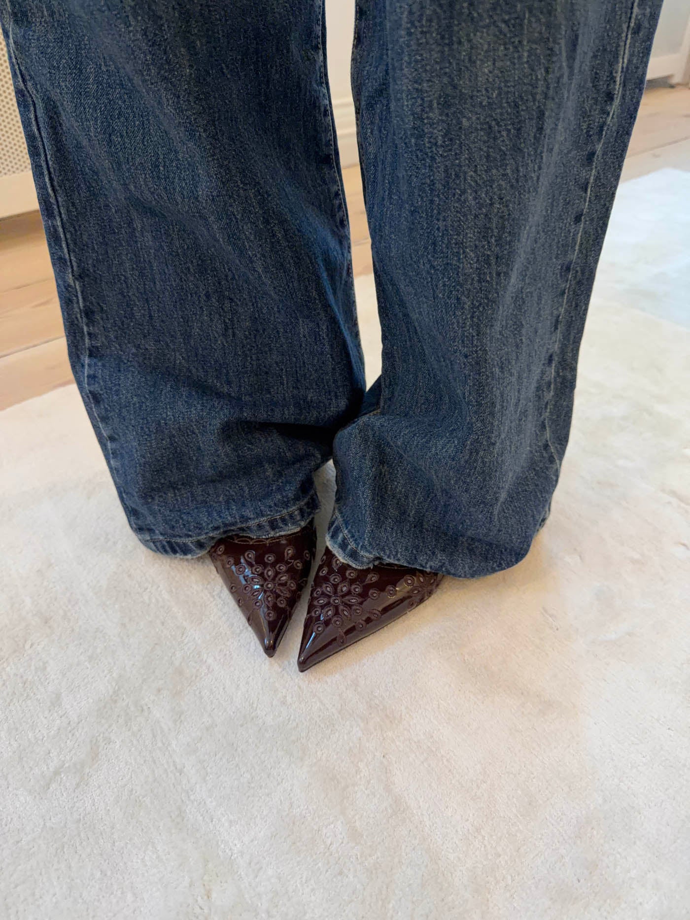 Ydun slingback hæle med detaljer - Mørkebrun - Image 10