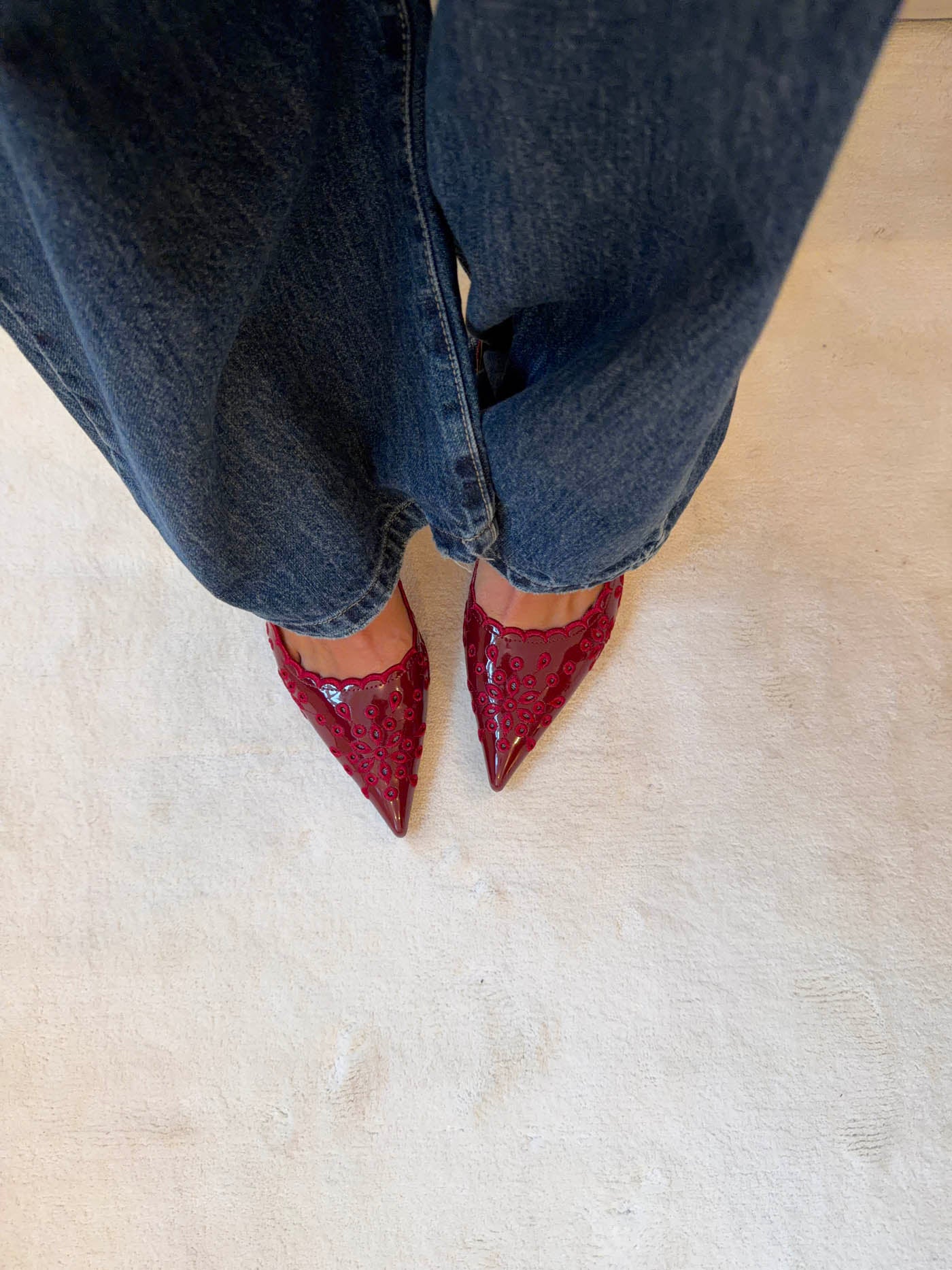 Ydun slingback hæle med detaljer - Rød - Image 8