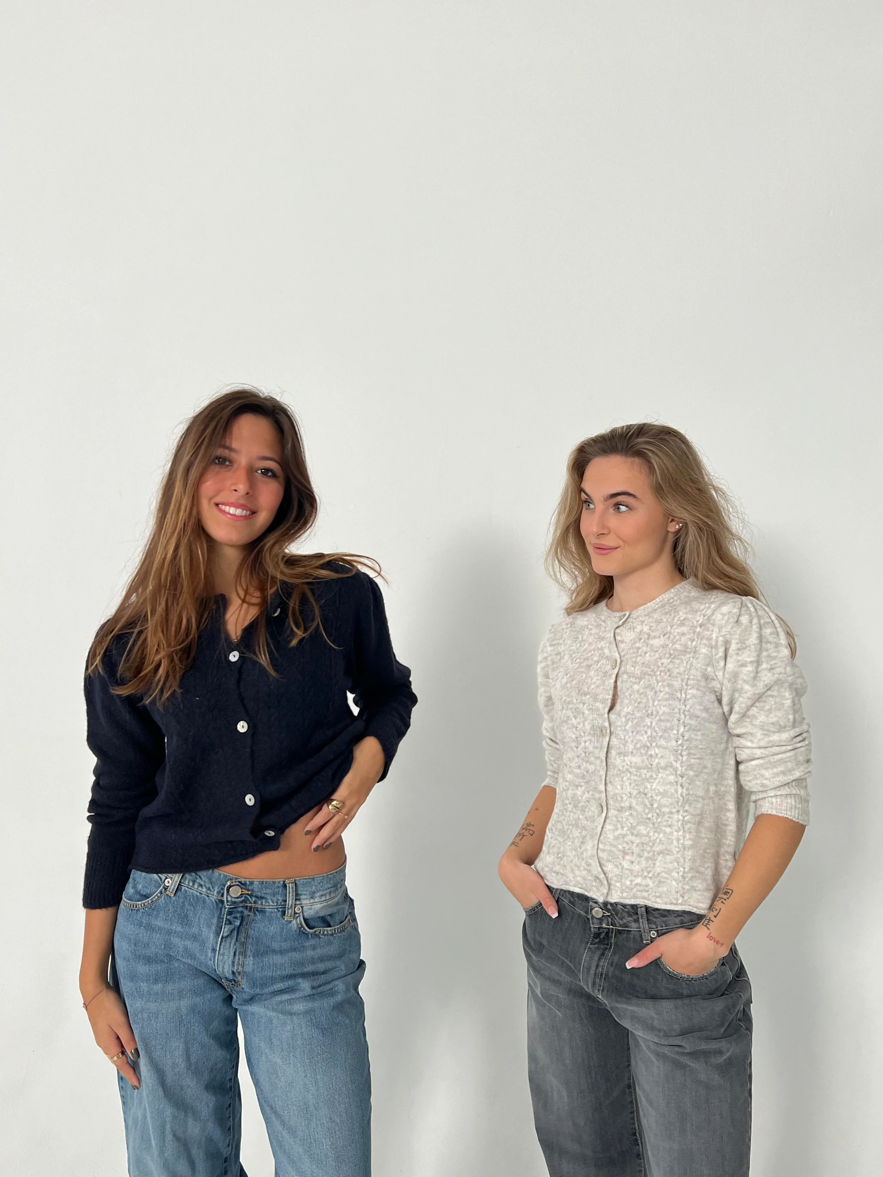 Cilla strikket cardigan - Lysegrå - Image 7