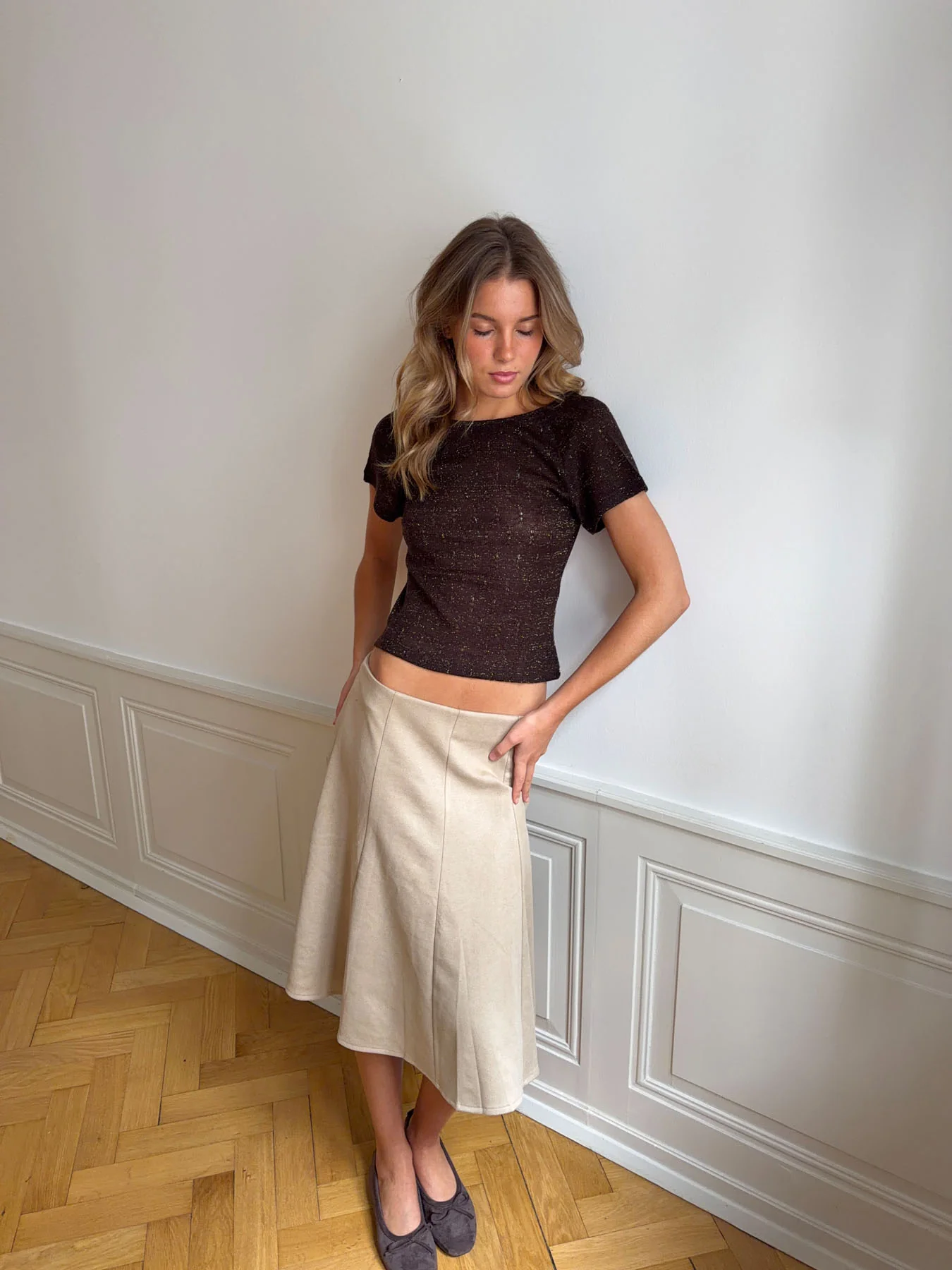 Kristina top med åben ryg - Brun - Image 12