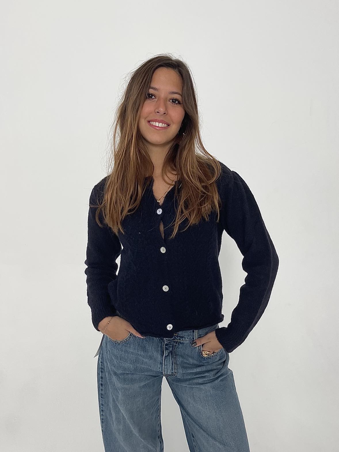 Cilla strikket cardigan - Navy - Image 9