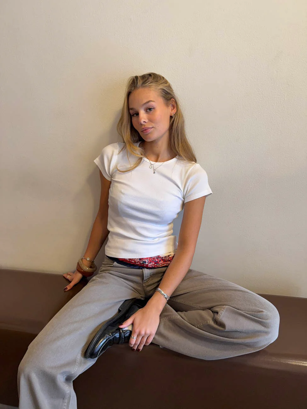 Tiana t-shirt med rib - Hvid - Image 7